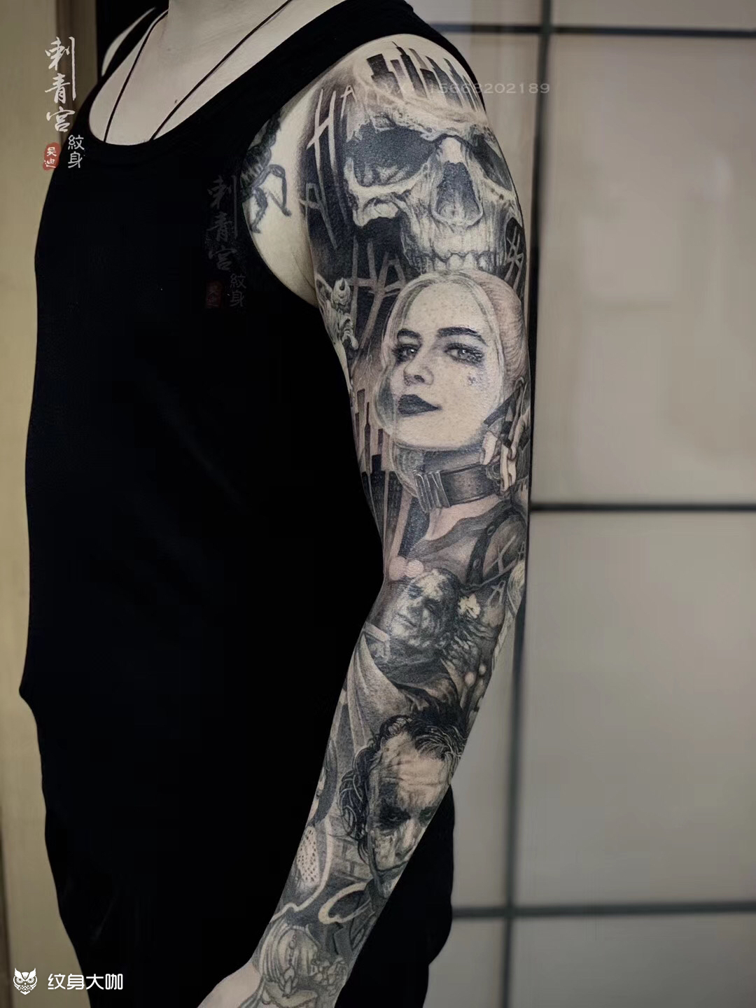 欧美拼接花臂_纹身图案手稿图片_吴迪的纹身作品集