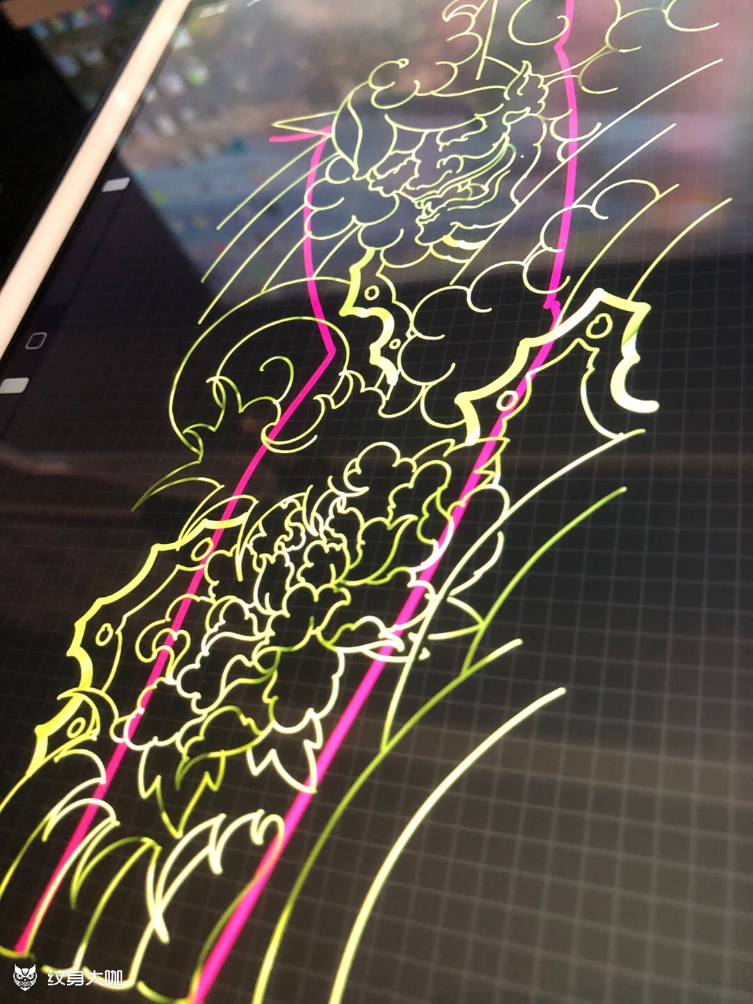 老传统花臂设计_纹身图案手稿图片_福州·烛龙的纹身作品集