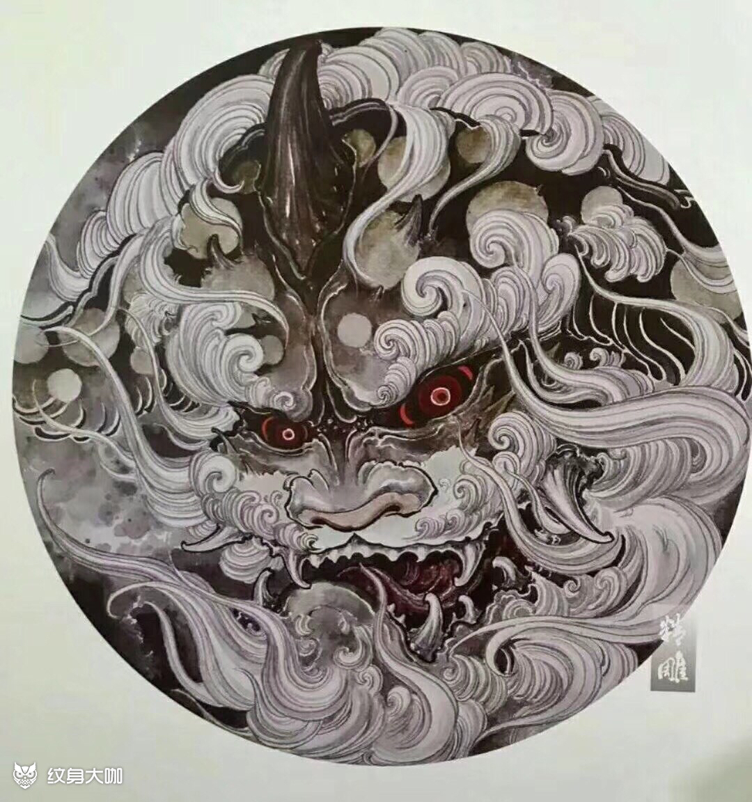 第一次耗时五个小时半背唐狮 扛_纹身吧社区 - 纹身大咖