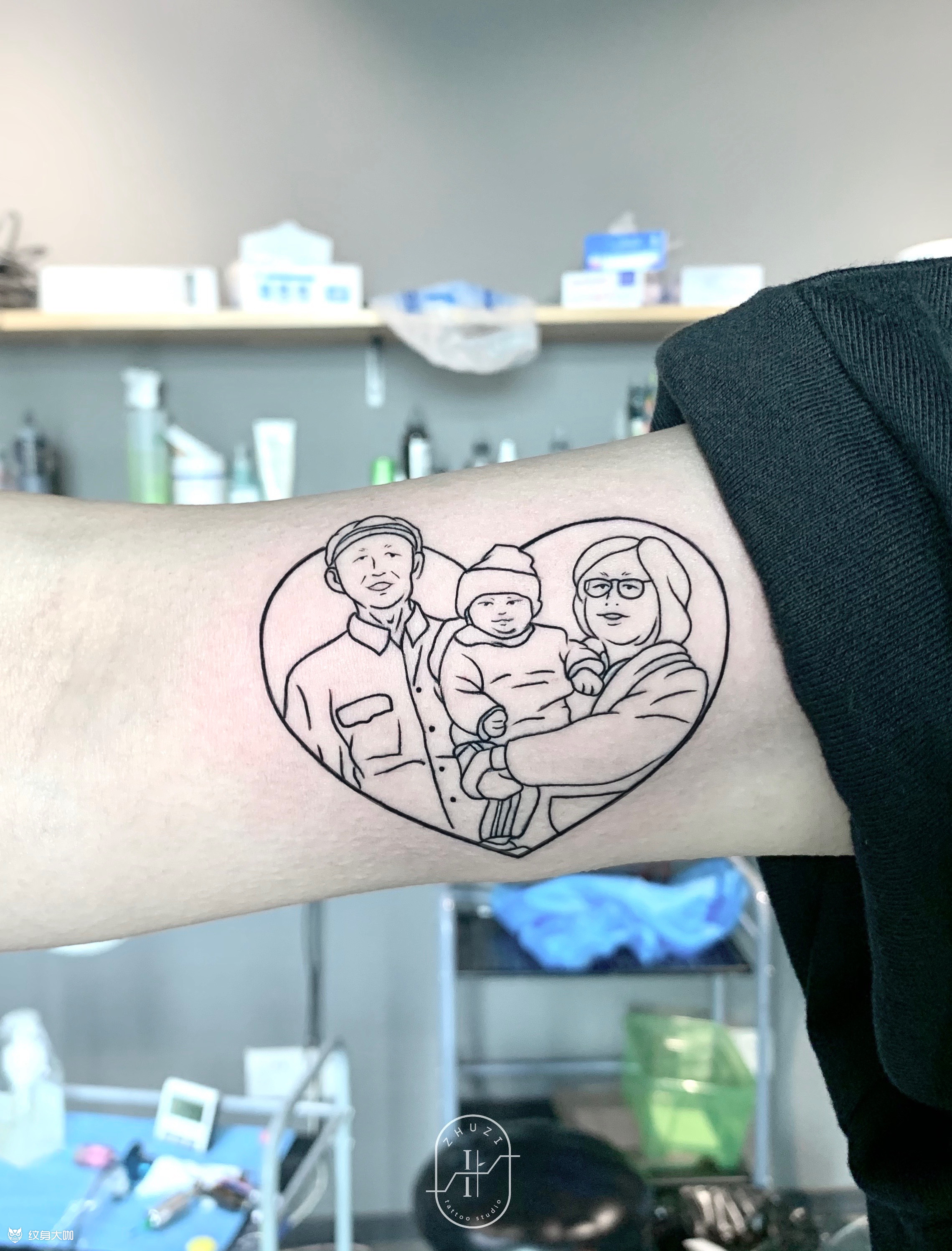 一家人_纹身图案手稿图片_雕竹的纹身作品集