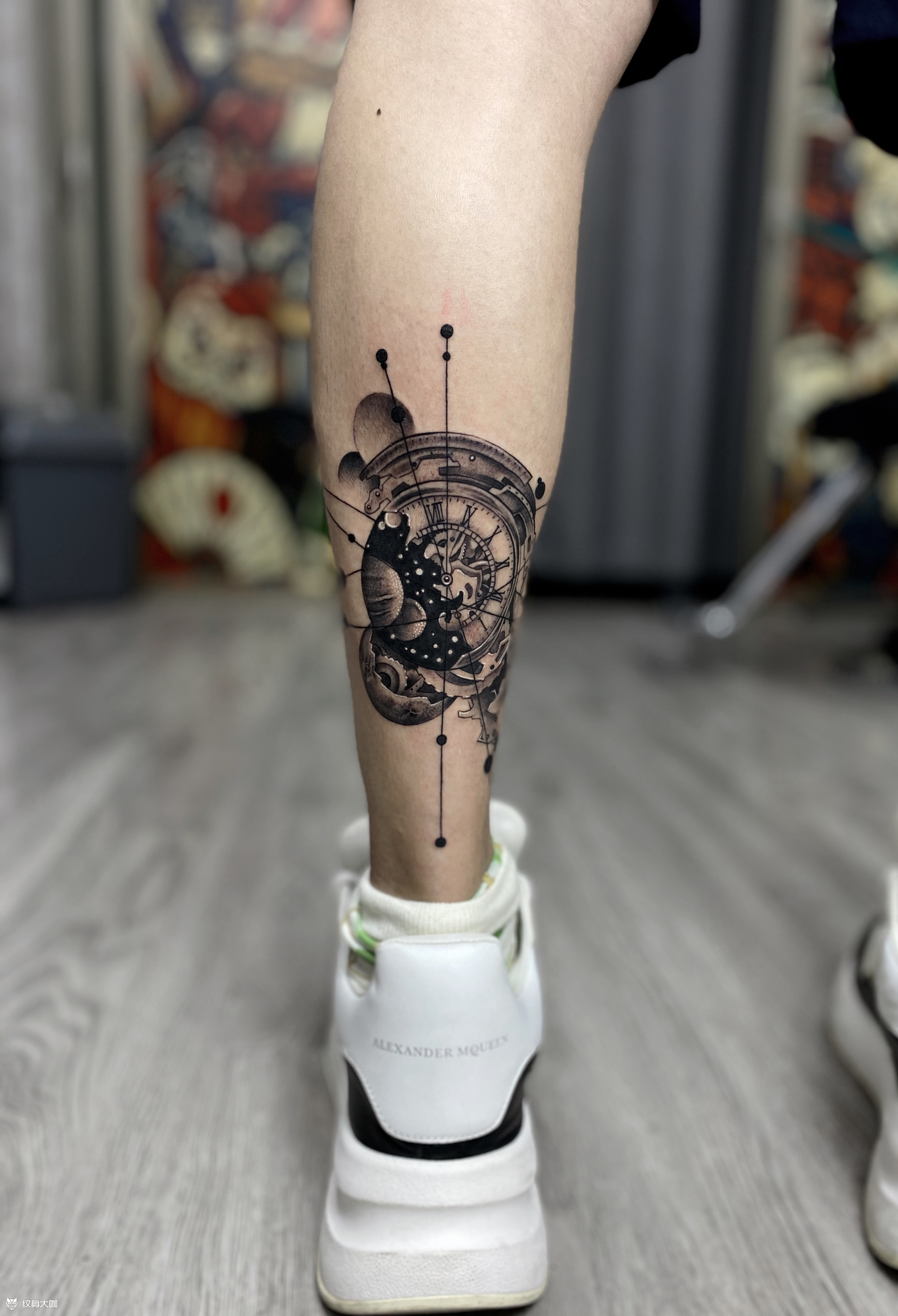 时钟_纹身图案手稿图片_刘江的纹身作品集