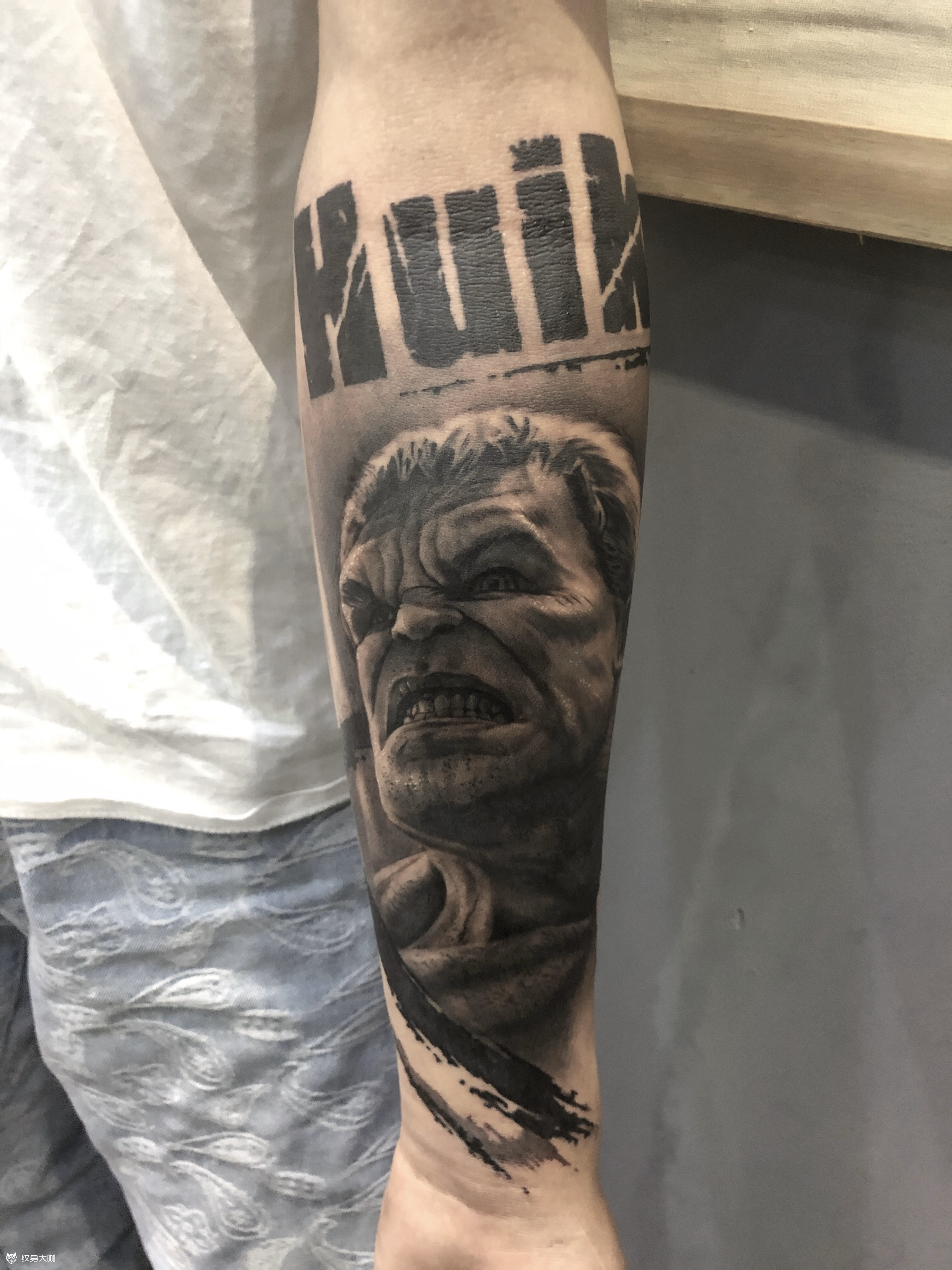 绿巨人_纹身图案手稿图片_大兴的纹身作品集