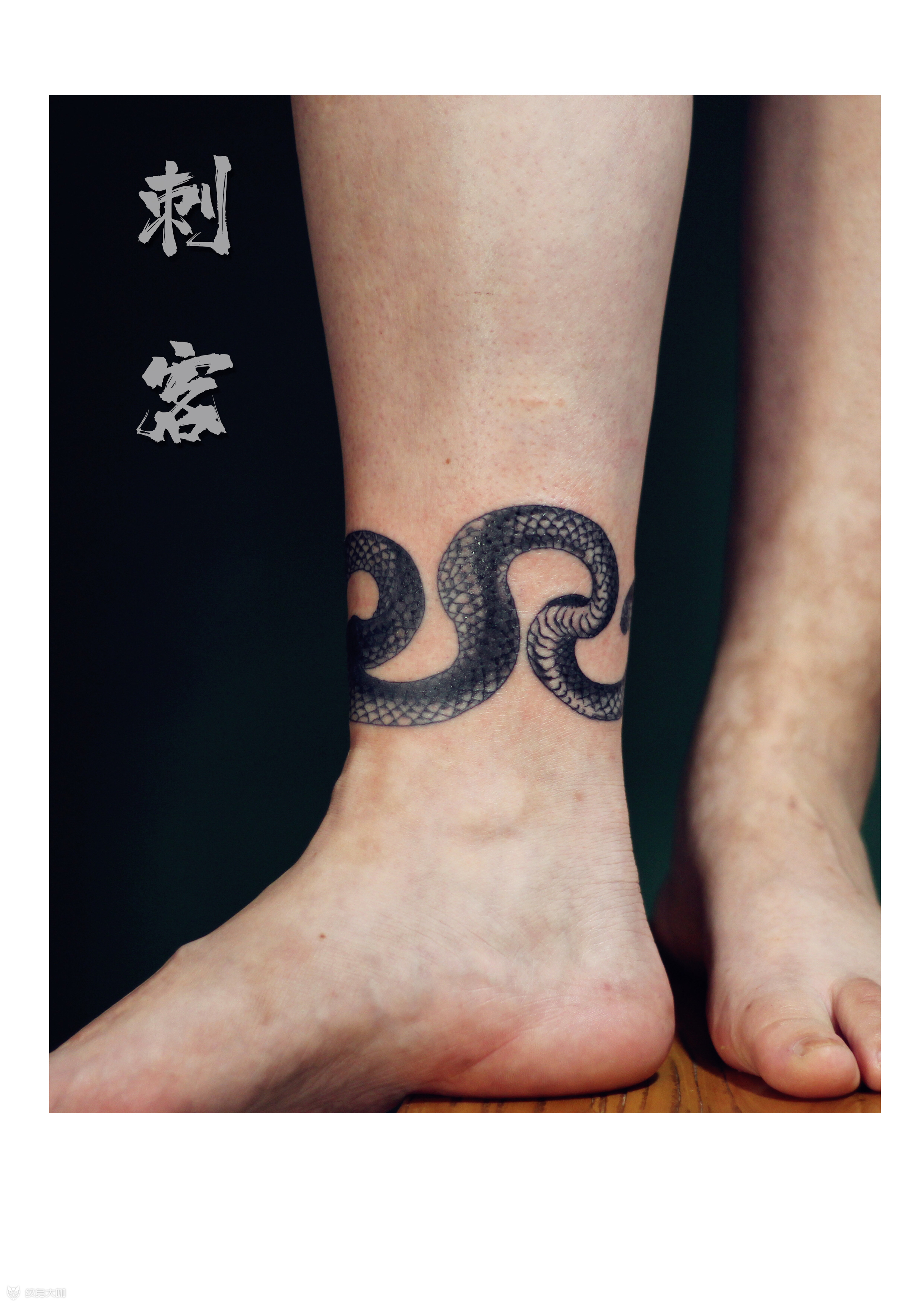蛇腿环_纹身图案手稿图片_蔡师傅的纹身作品集