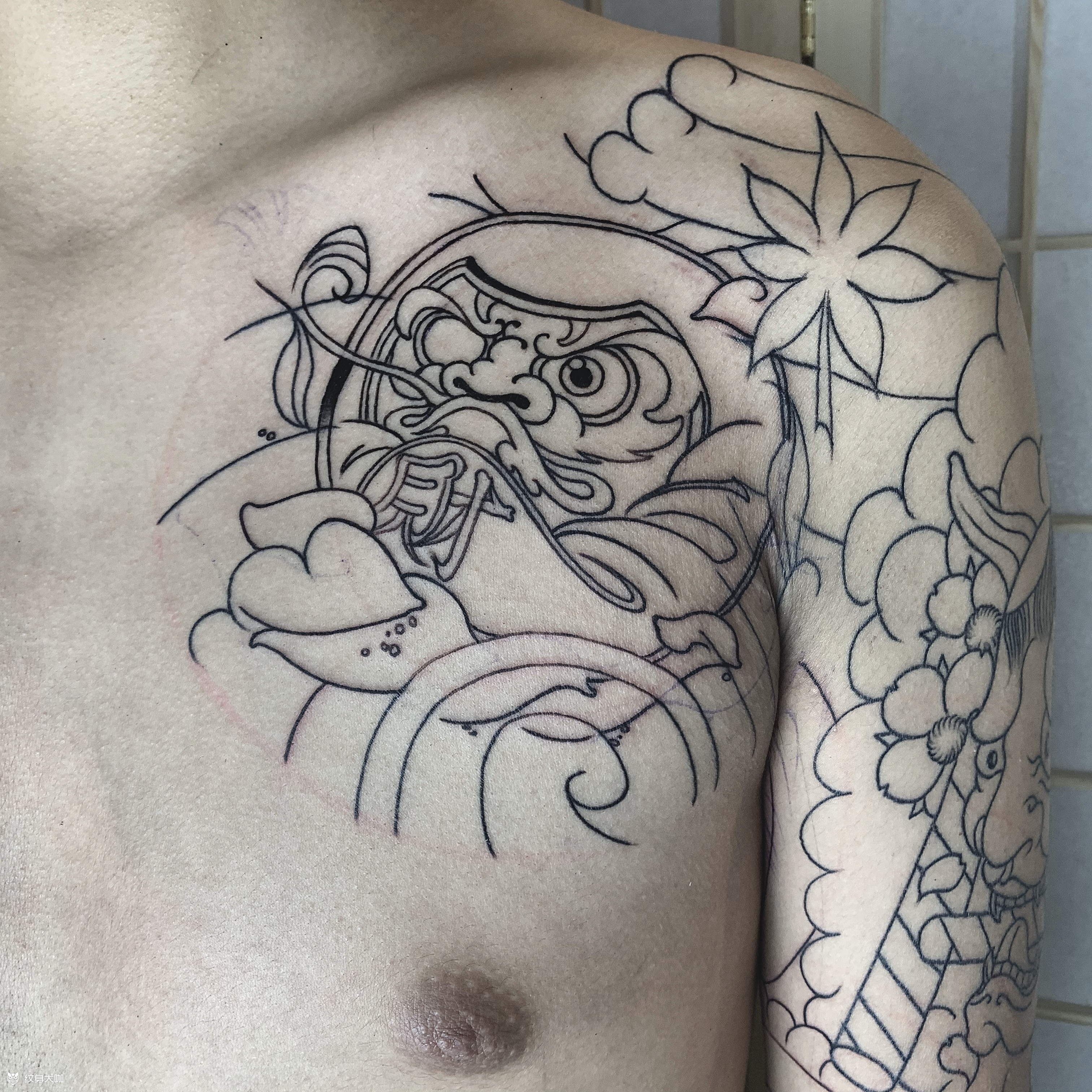 半胛花臂_纹身图案手稿图片_勾陈的纹身作品集