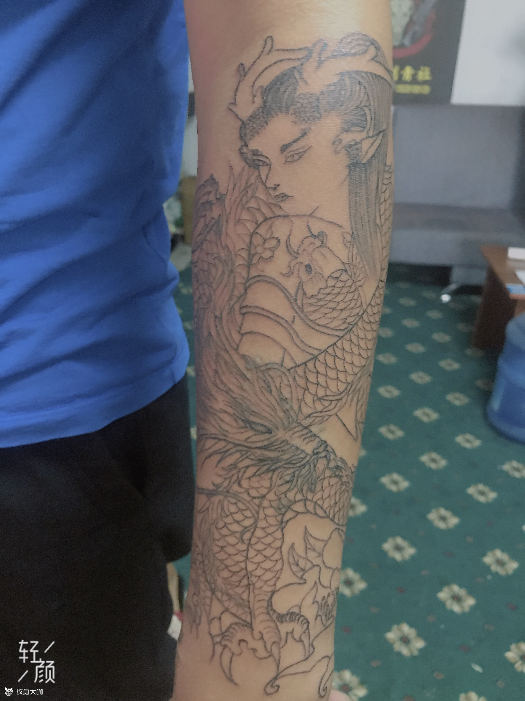 龙女_纹身图案手稿图片_吕晓亮的纹身作品集