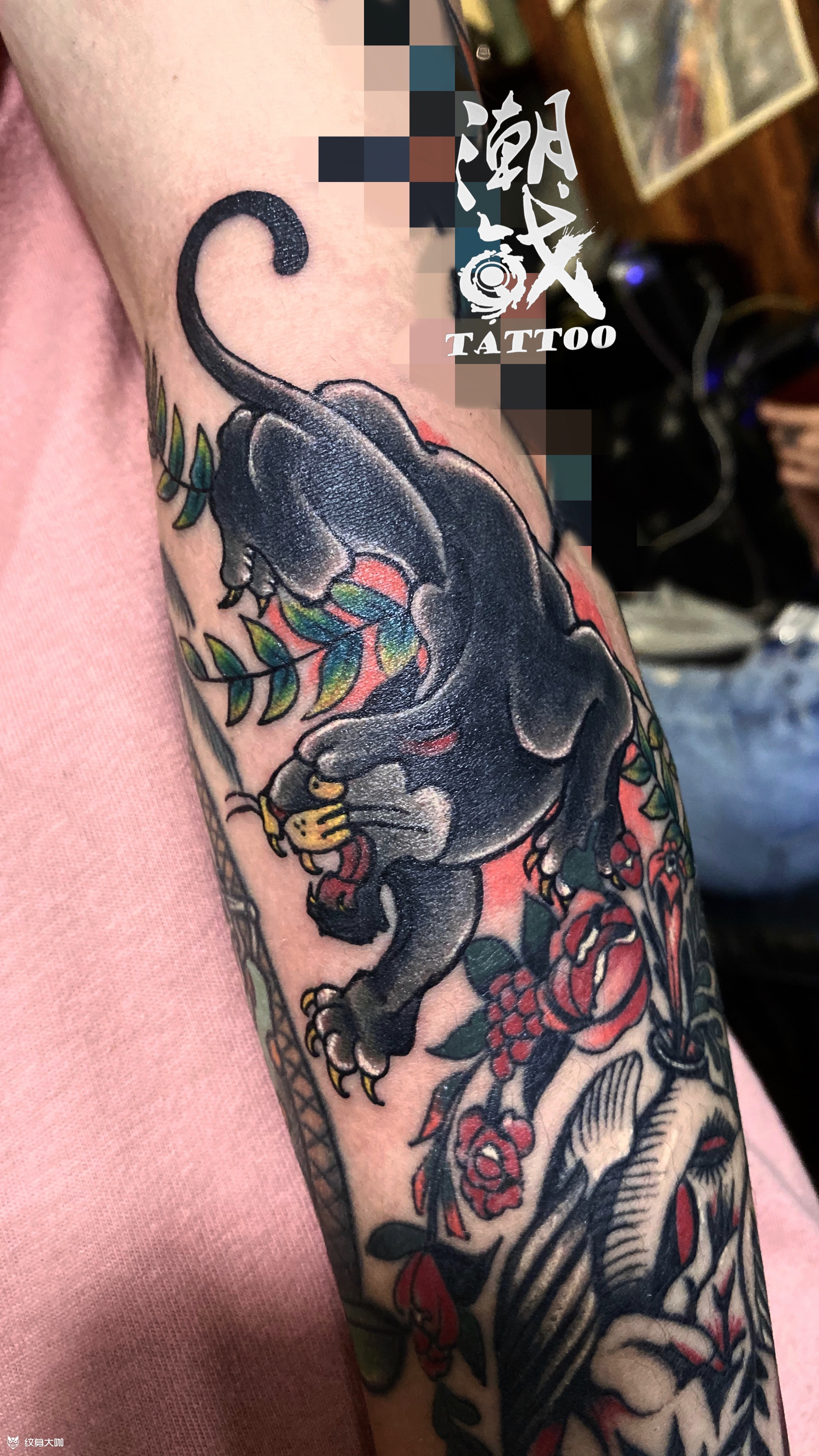 old school豹子_纹身图案手稿图片_小弥弥的纹身作品集