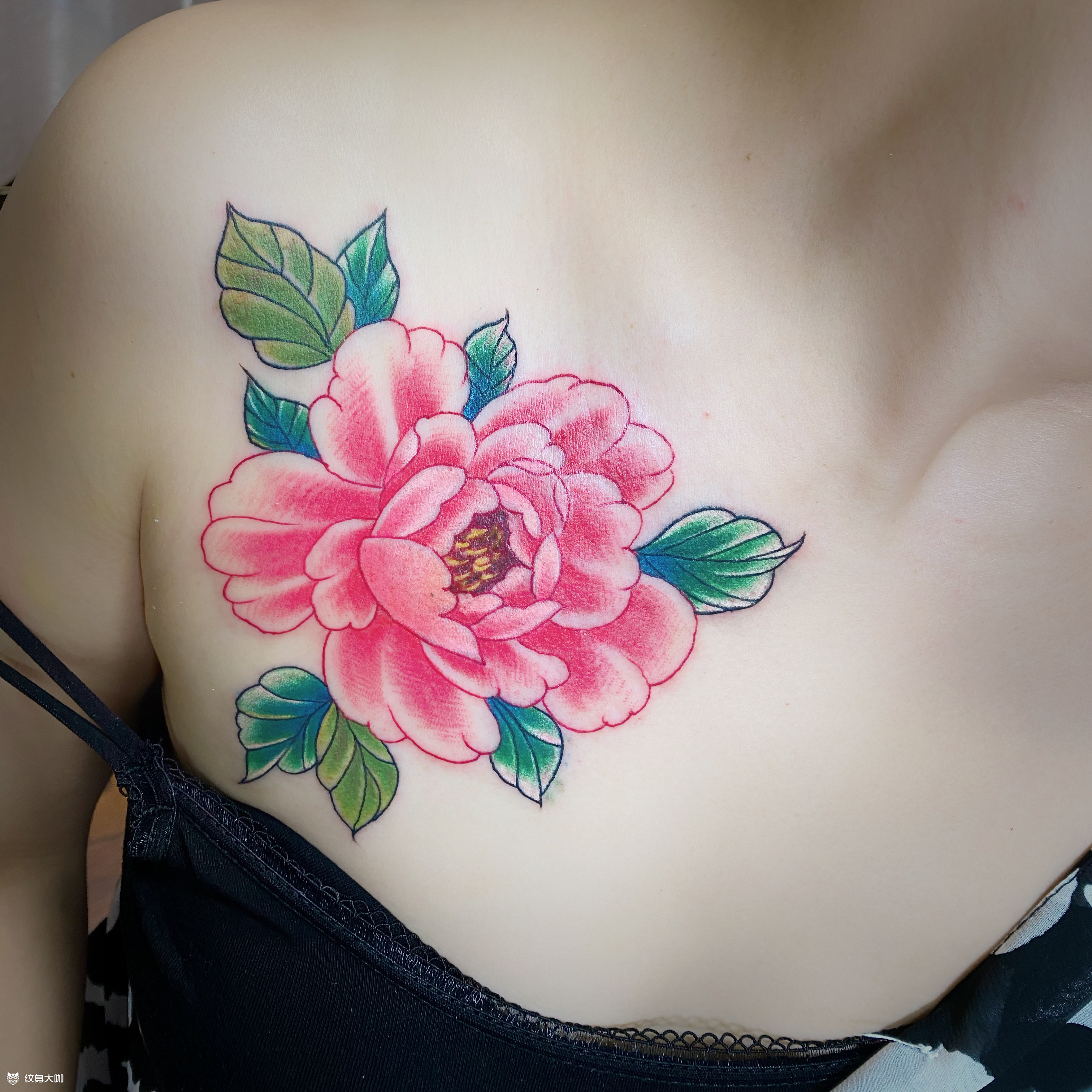 牡丹花_纹身图案手稿图片_李露的纹身作品集