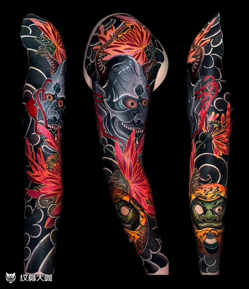 花臂_纹身图案手稿图片_景.的纹身作品集