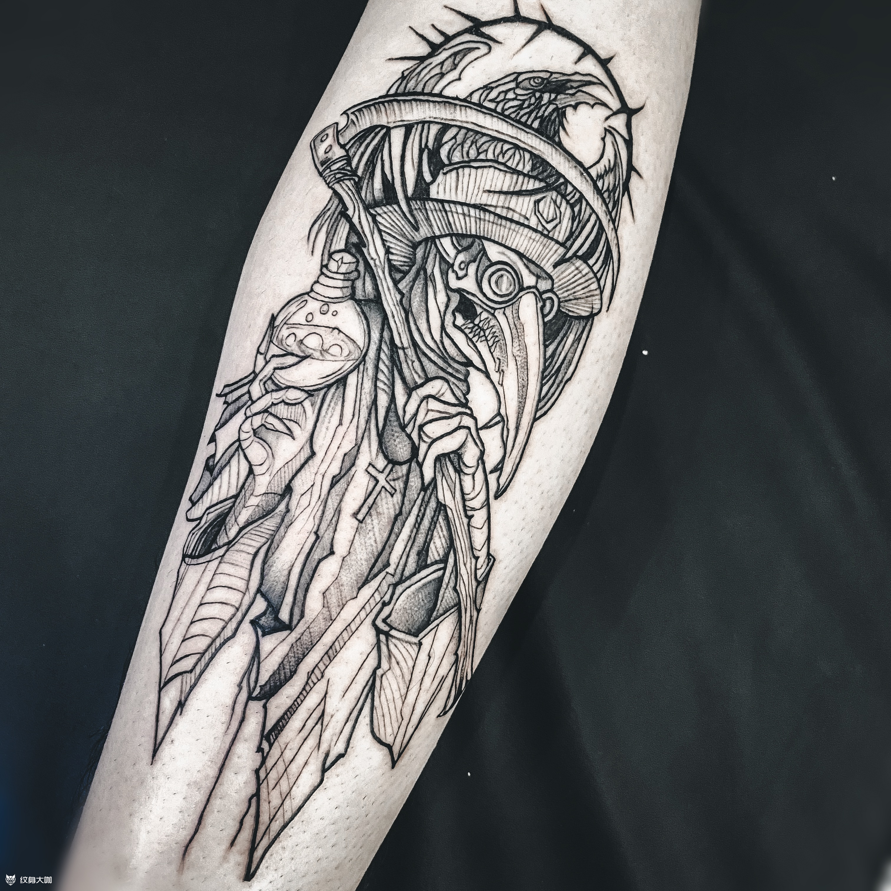 黑死病鸟嘴医生_纹身图案手稿图片_a9的纹身作品集