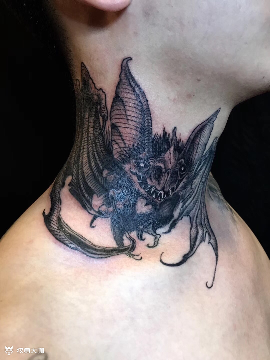 暗黑蝙蝠_纹身图案手稿图片_鬼斧神工纹艺的纹身作品集