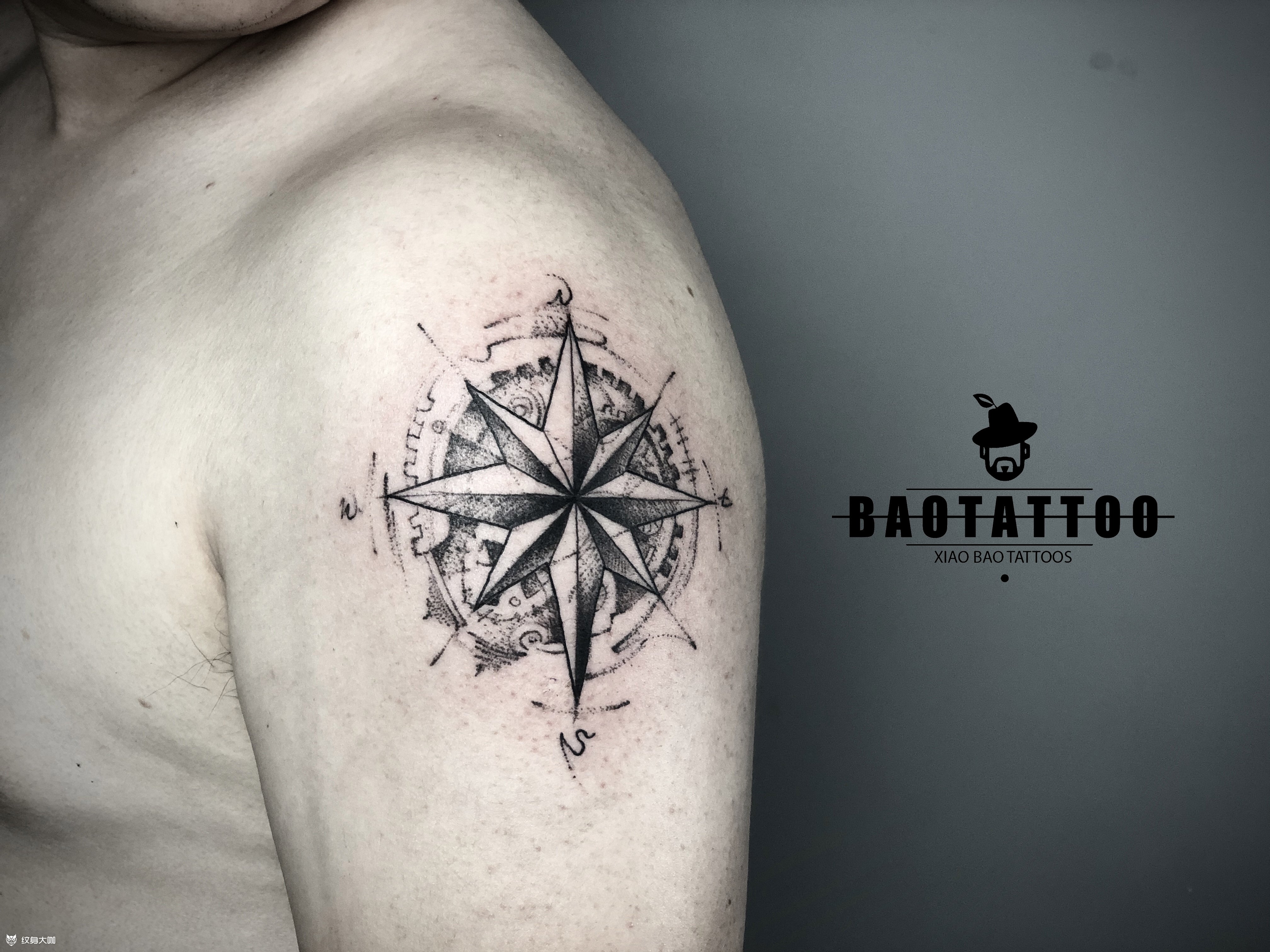 指南针_纹身图案手稿图片_小宝的纹身作品集