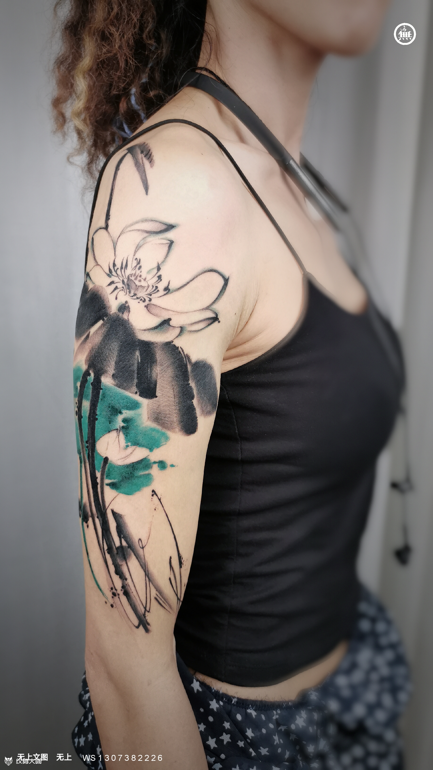 新中式水墨刺青【出水芙蓉】 _纹身吧社区 - 纹身大咖