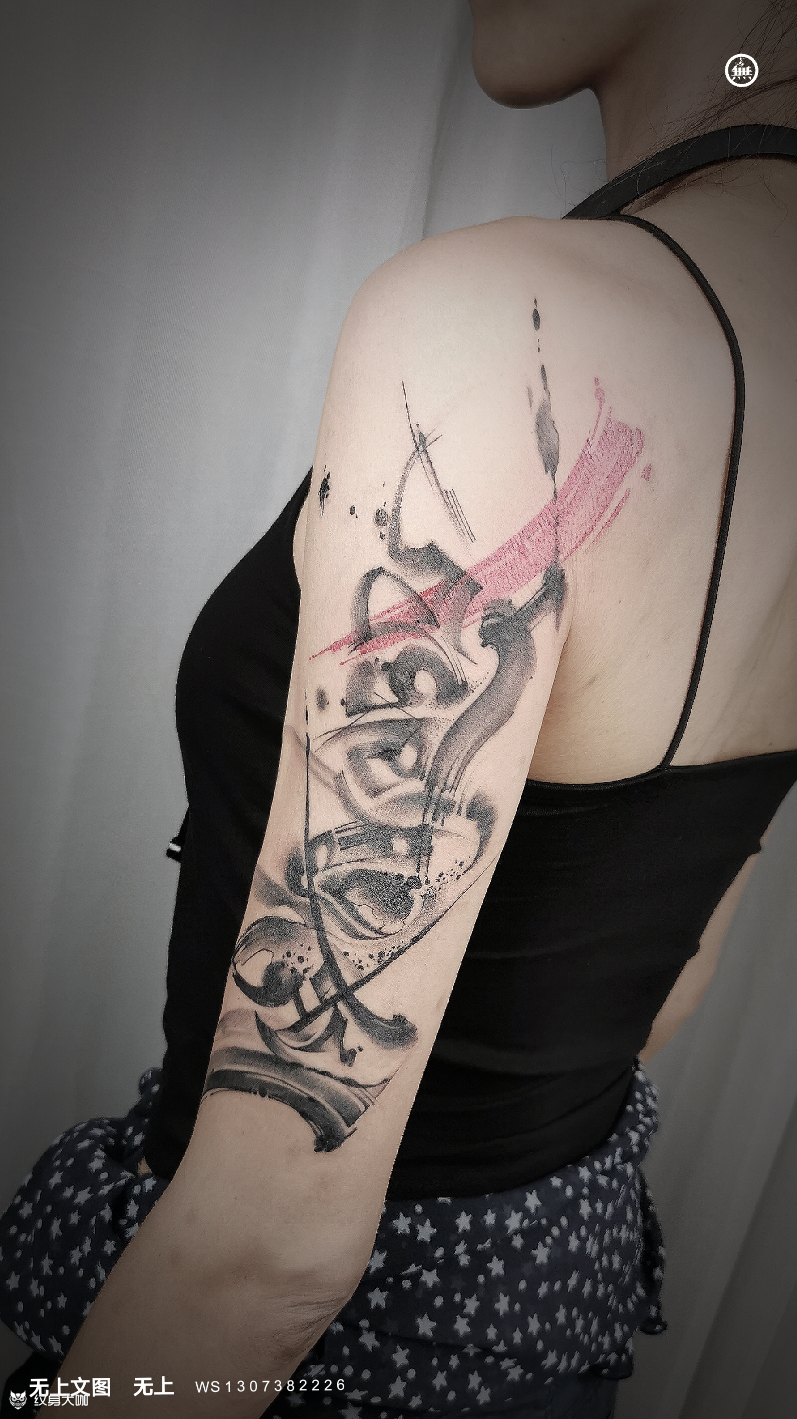 新中式水墨刺青【六字真言】 _纹身图案手稿图片_无上的纹身作品集