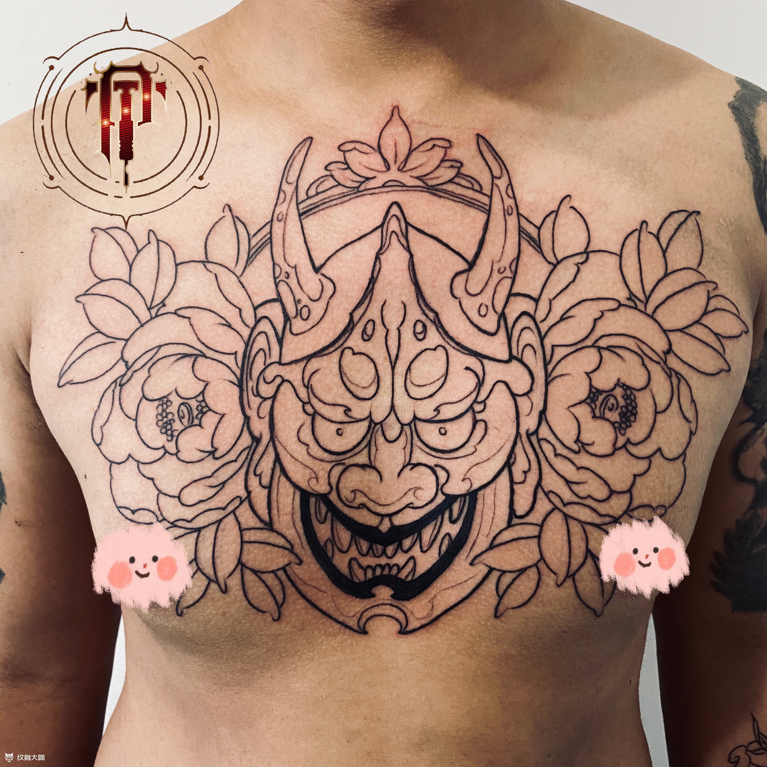 花胸般若_纹身图案手稿图片_高家奇的纹身作品集