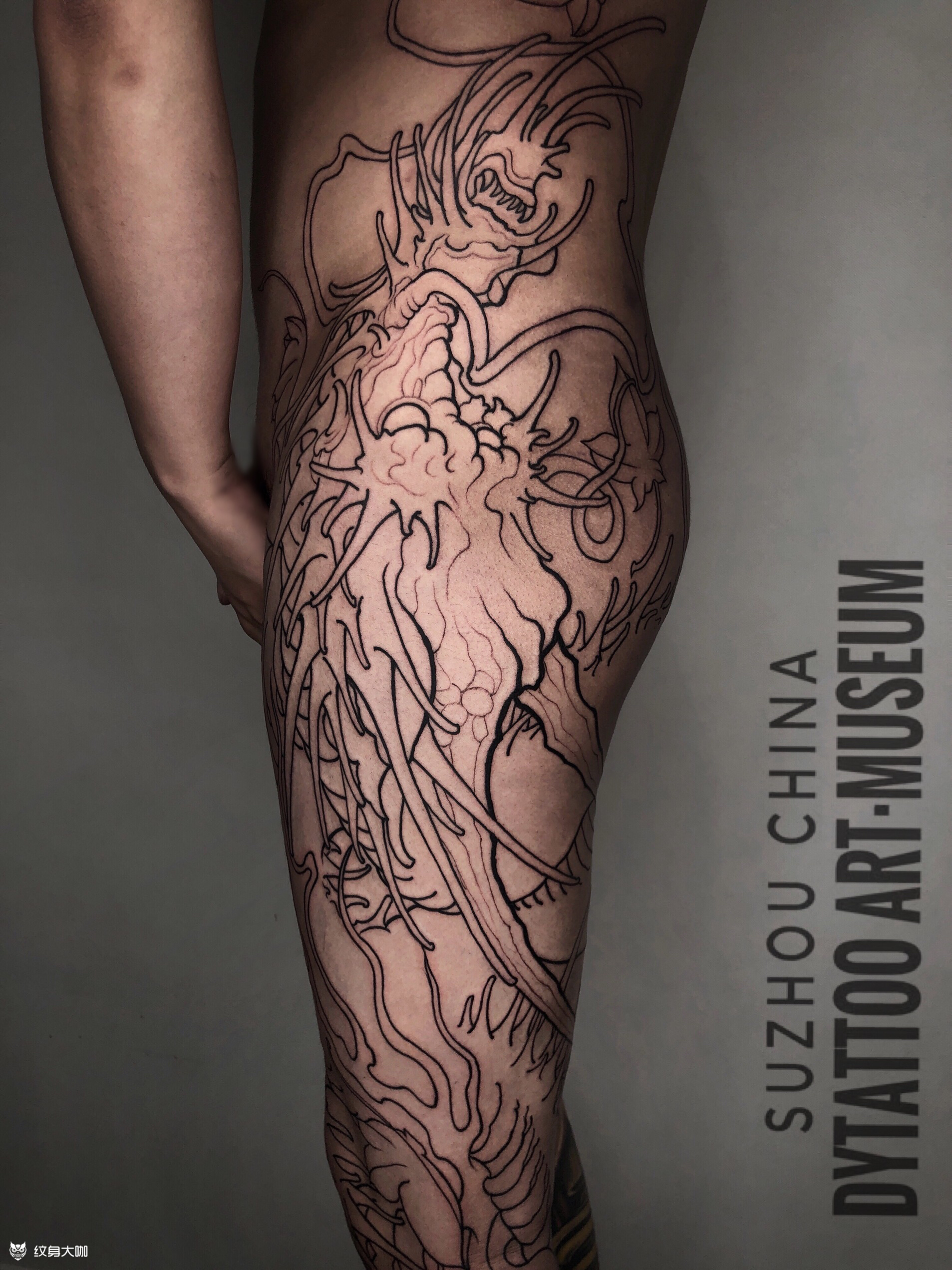 传统龙腿93进度10% _纹身图案手稿图片_阿豪hao的纹身作品集