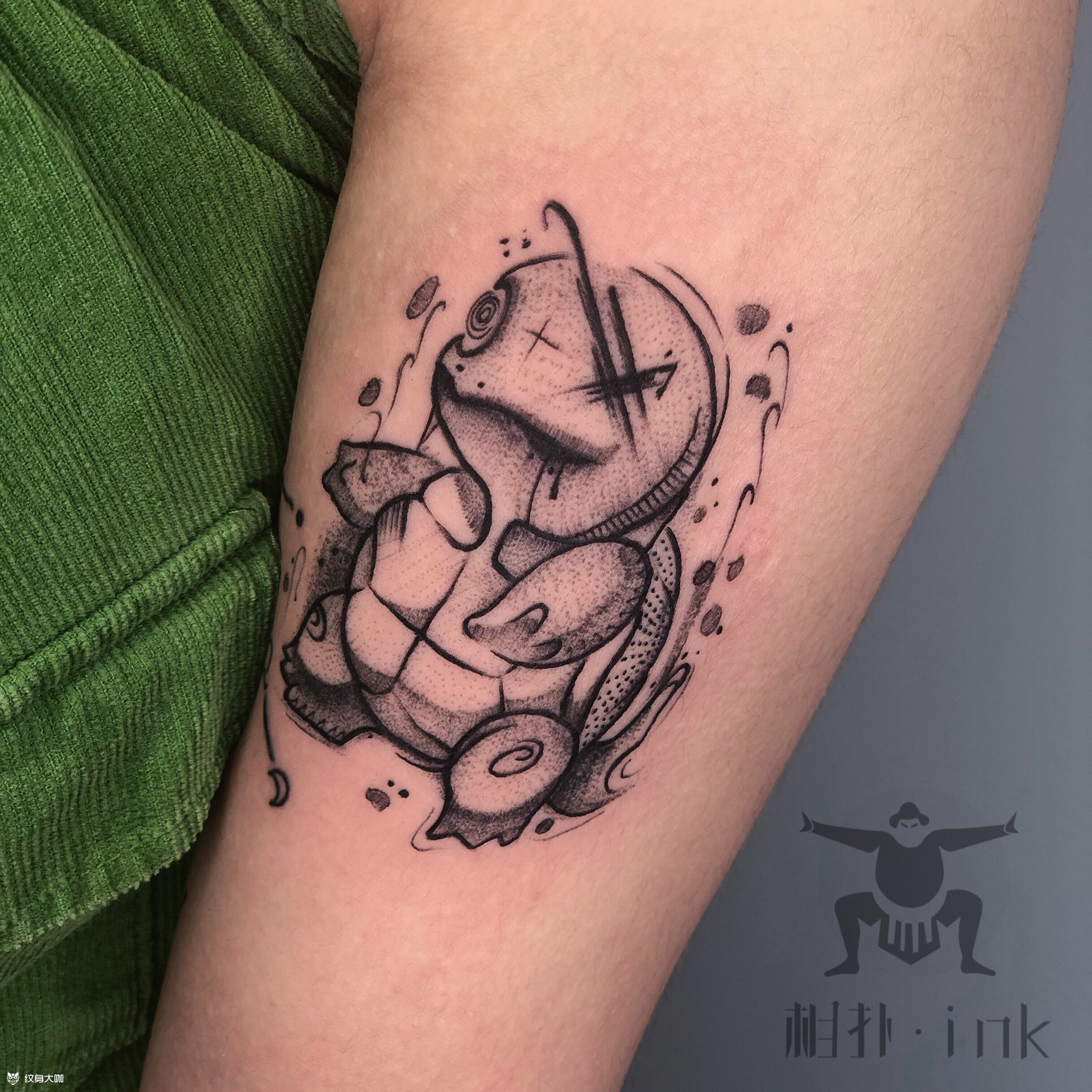 杰尼龟_纹身图案手稿图片_圆镹的纹身作品集
