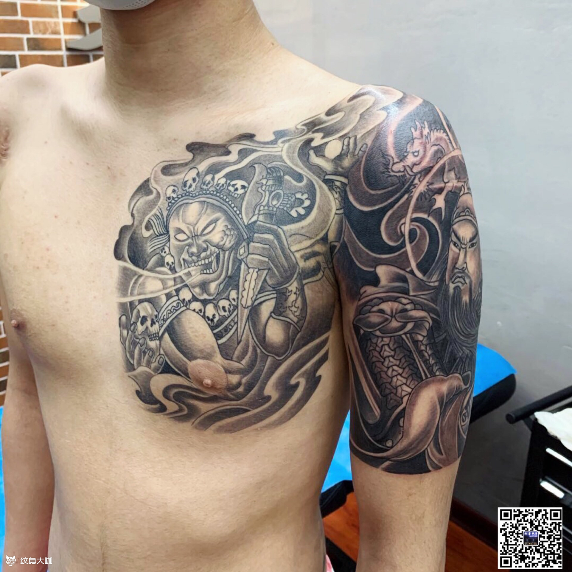 半甲_纹身图案手稿图片_赵训忠的纹身作品集