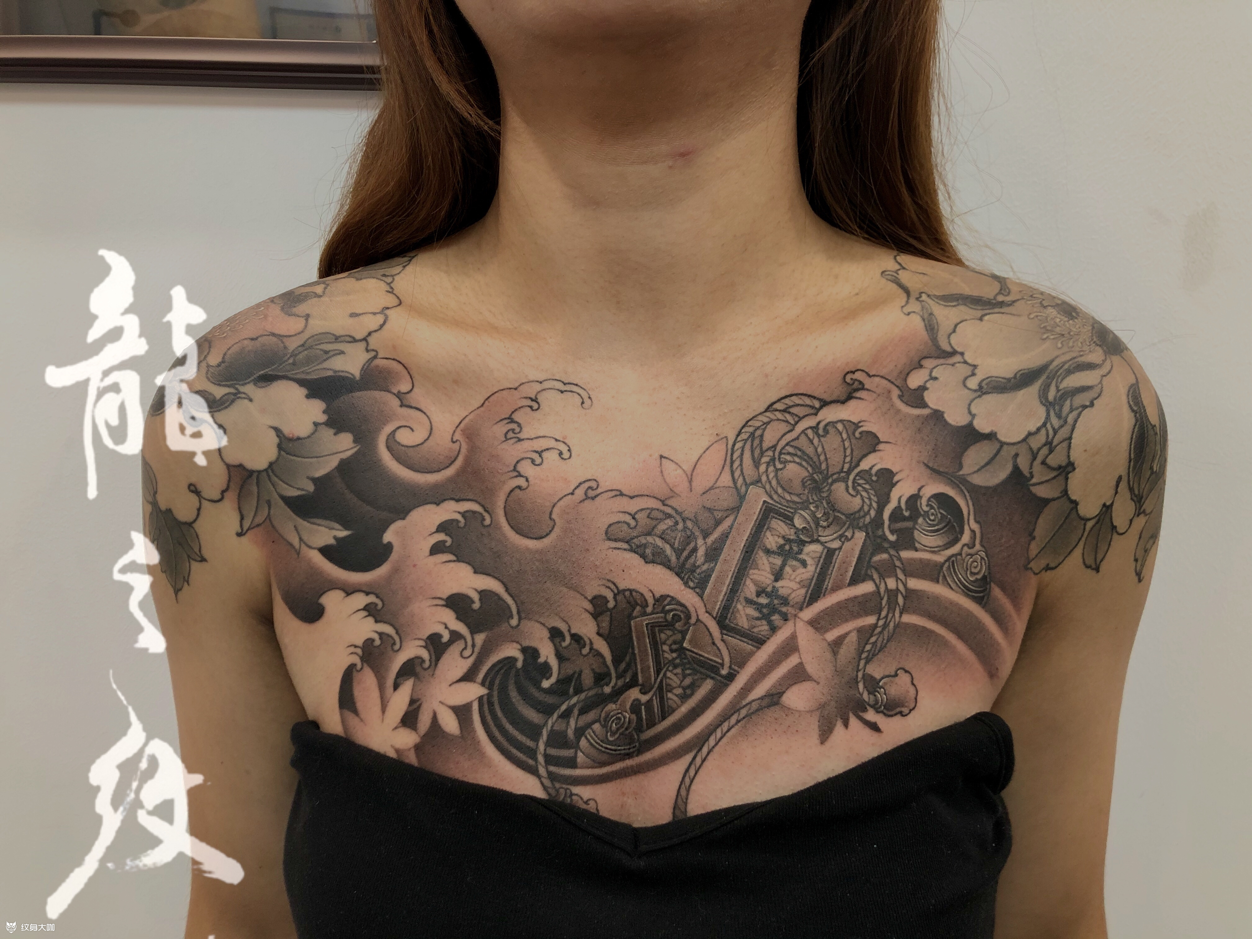 平安符胸花_纹身图案手稿图片_苏州龙之纹朱敦亮的纹身作品集