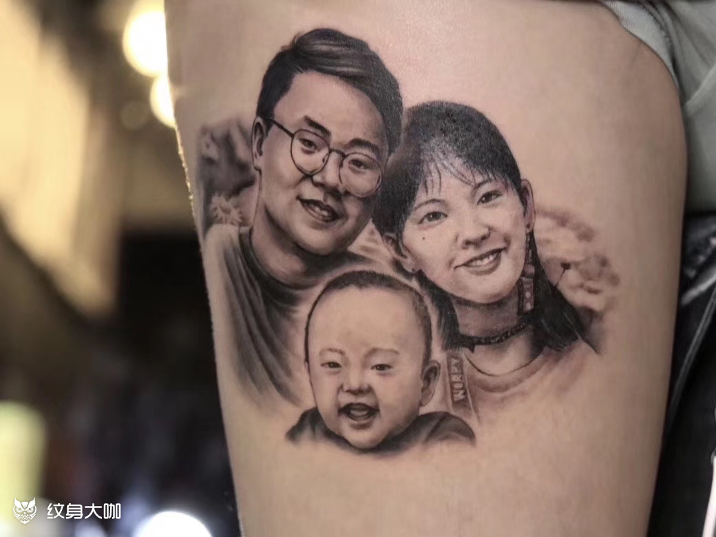 全家福肖像_纹身图案手稿图片_ma的纹身作品集