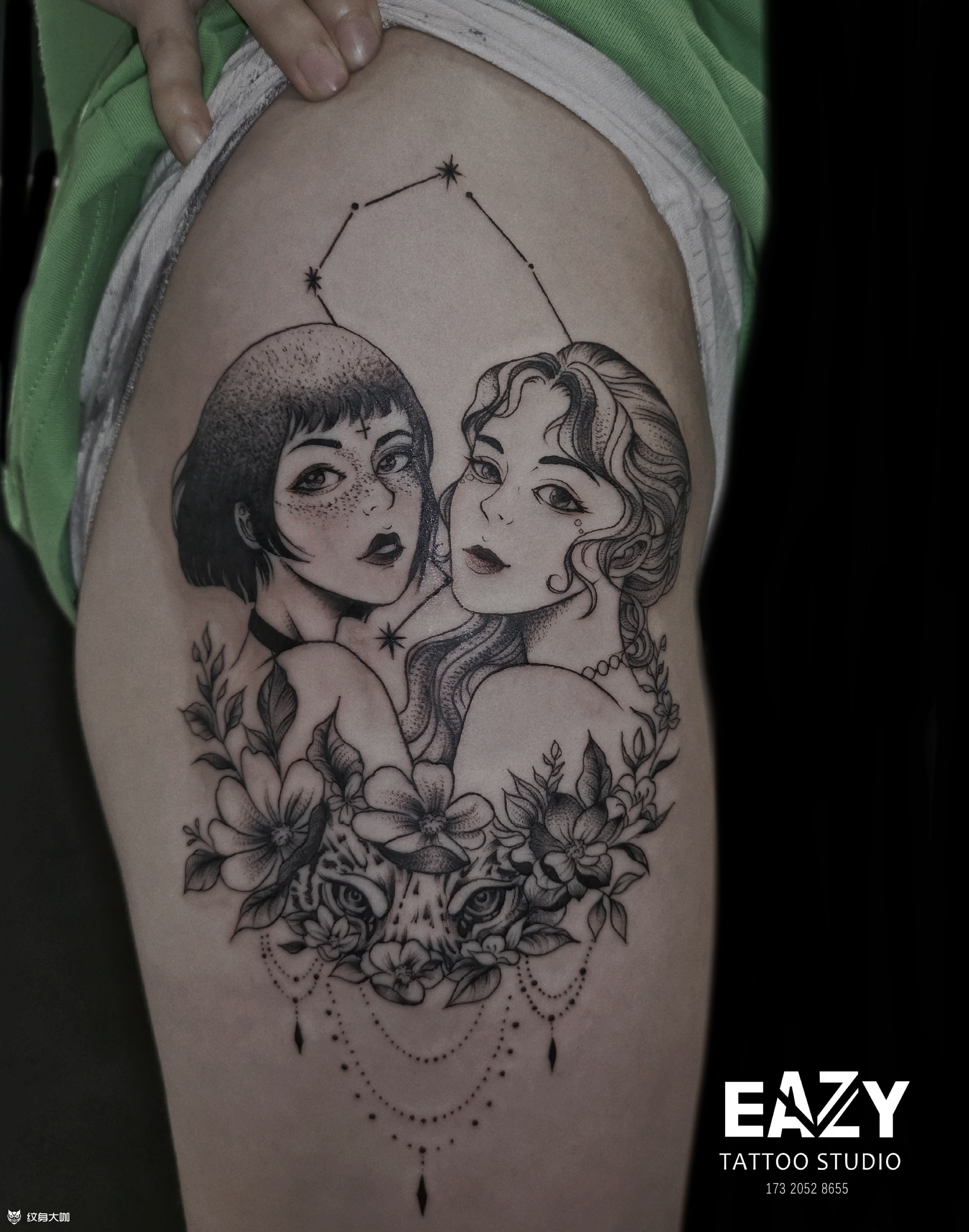 双子座_纹身图案手稿图片_lb的纹身作品集