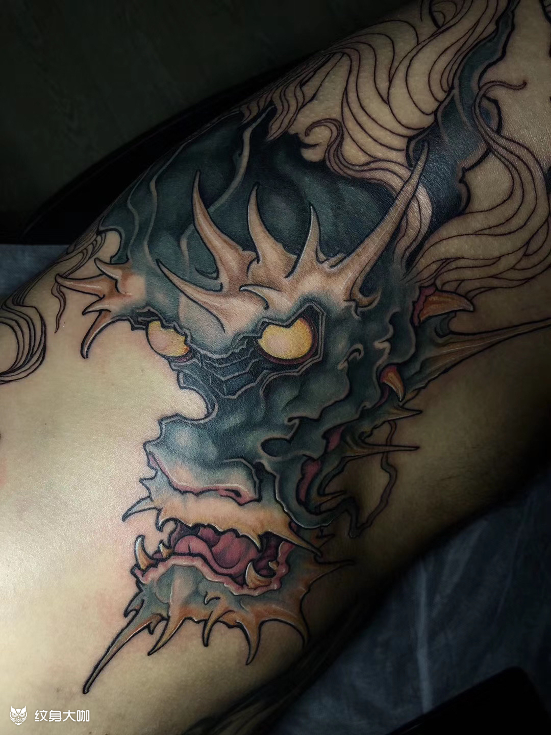 过腰龙_纹身图案手稿图片_千手的纹身作品集