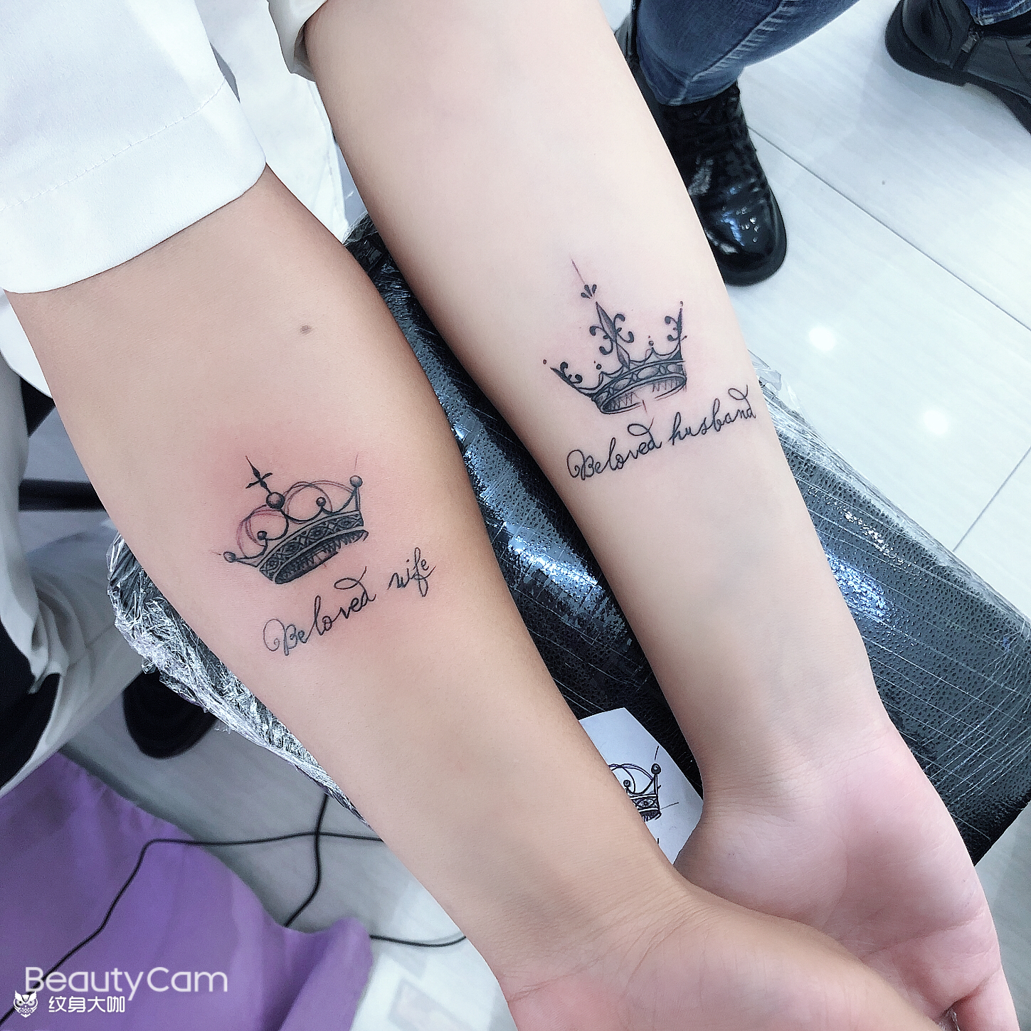 情侣皇冠_纹身图案手稿图片_铭聚的纹身作品集