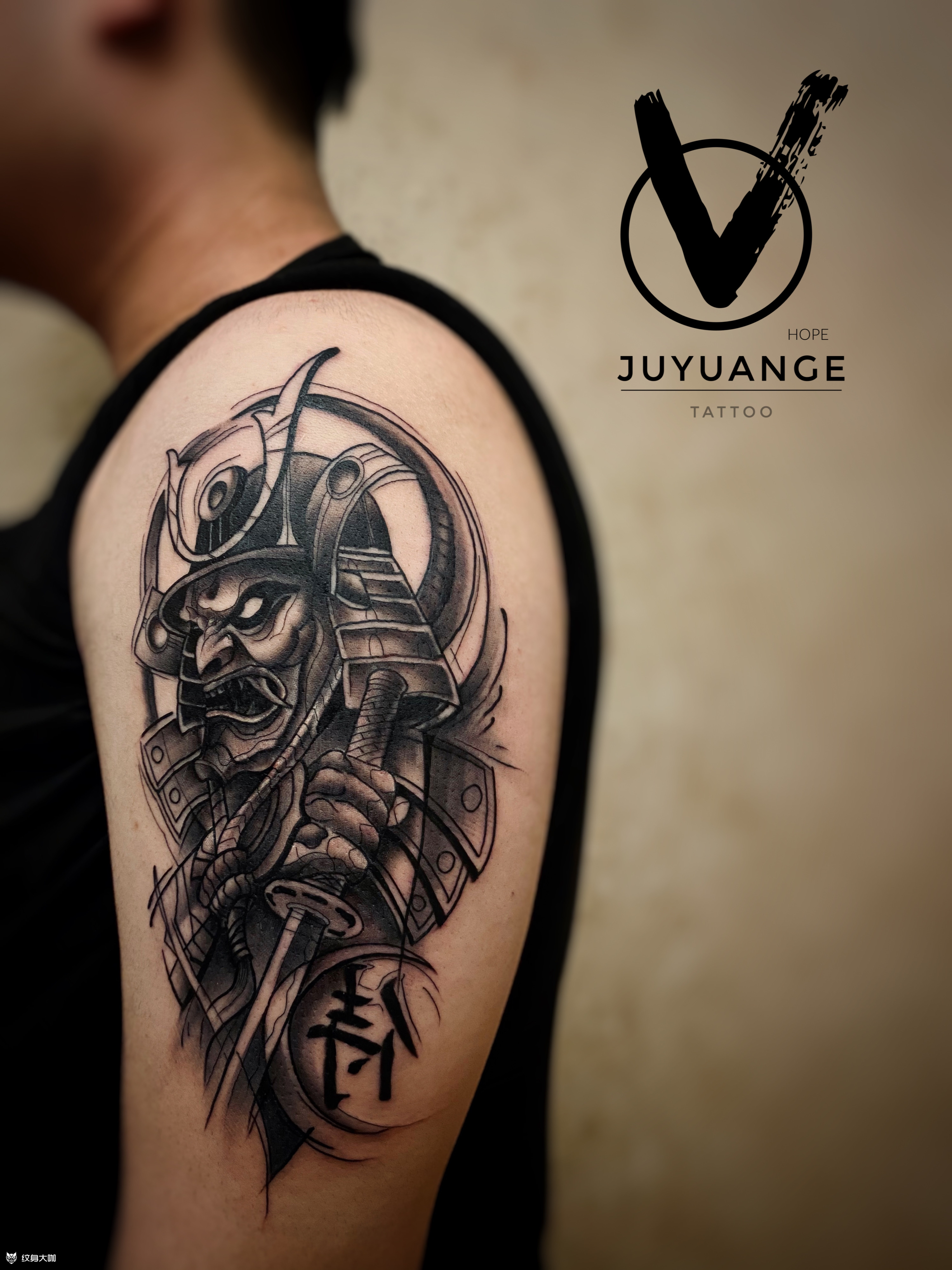 鬼武士_纹身图案手稿图片_主理人-浩的纹身作品集