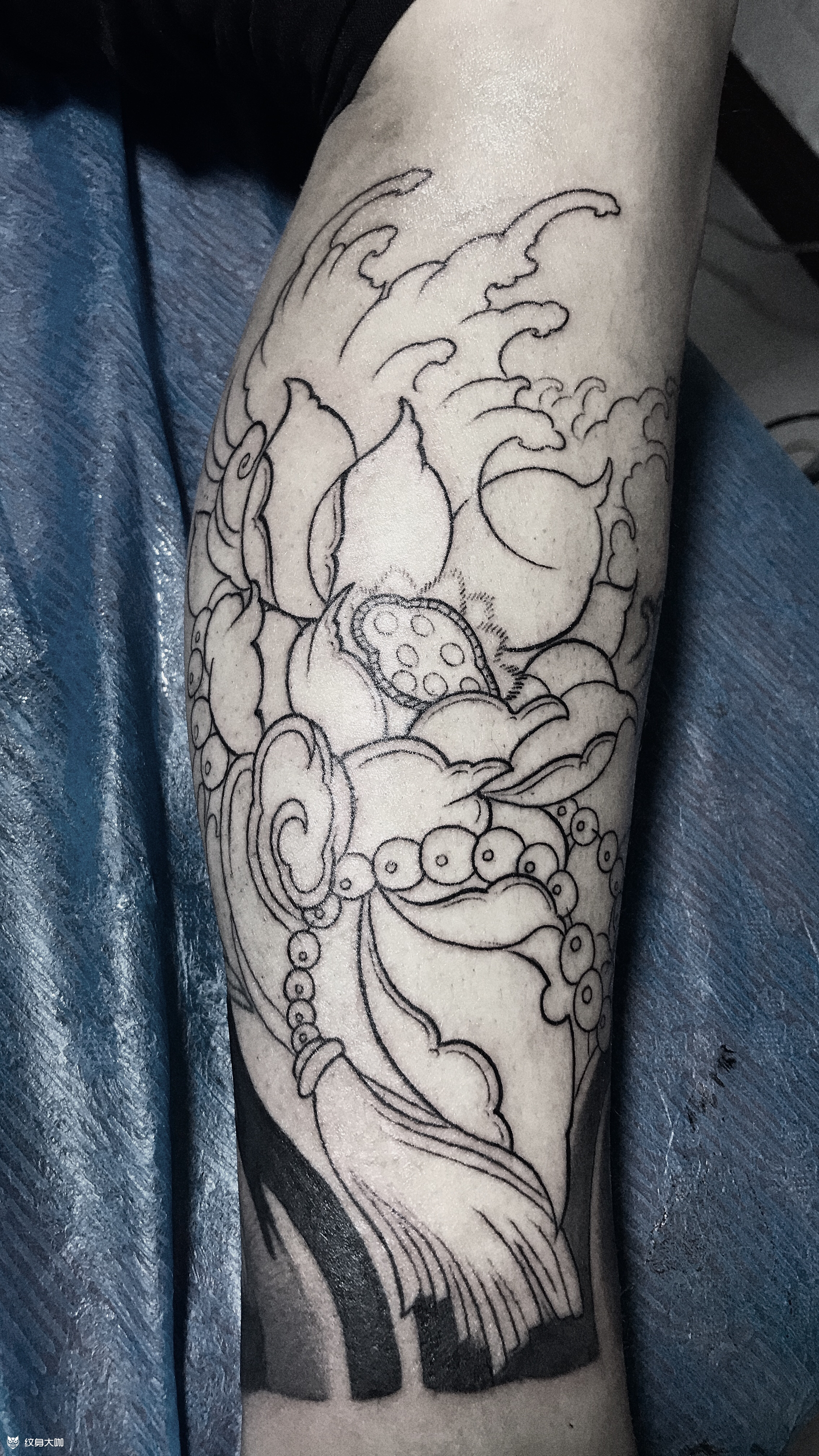 莲花线条_纹身图案手稿图片_绵绵的纹身作品集