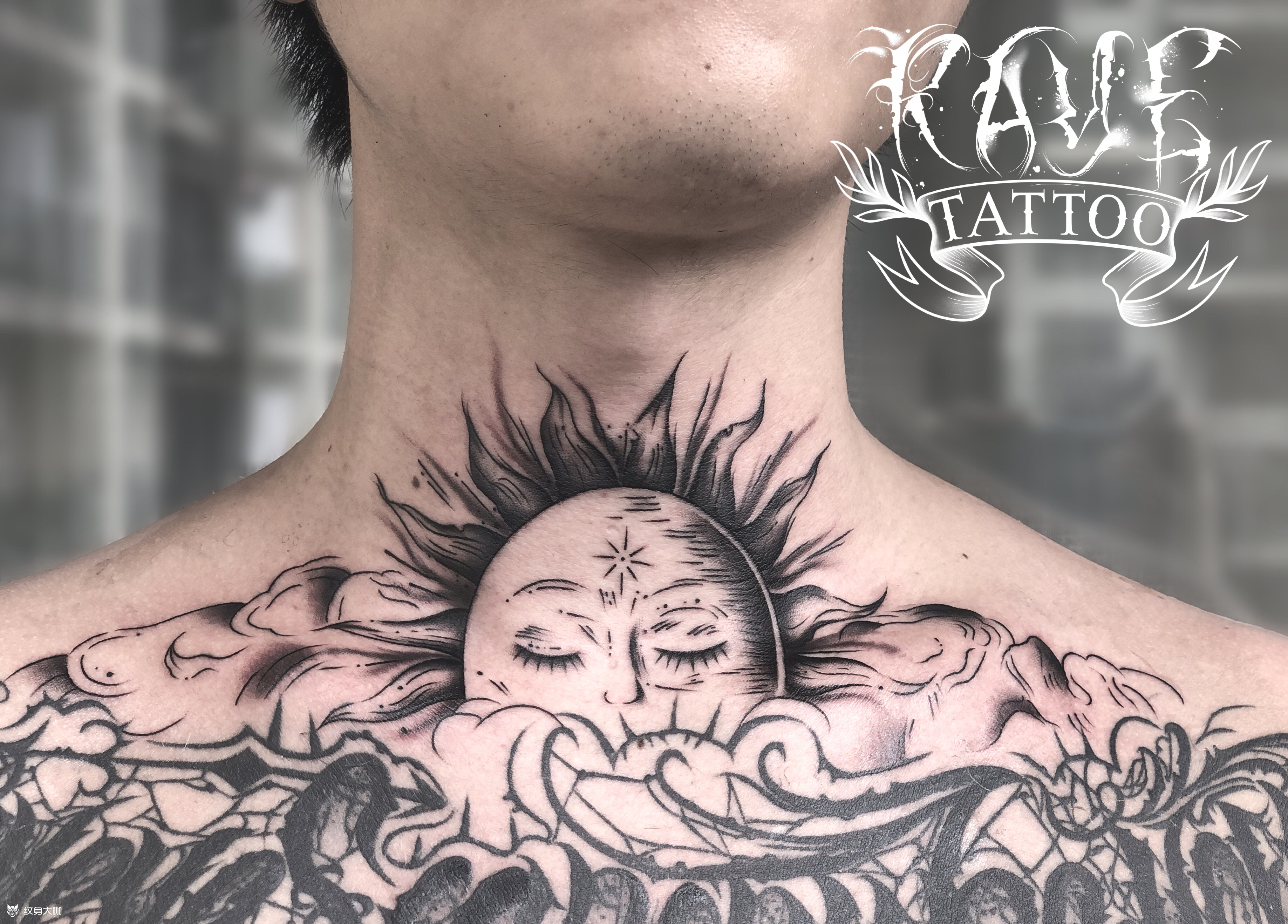 脖子太阳98_纹身图案手稿图片_raye 瑞哥的纹身作品集