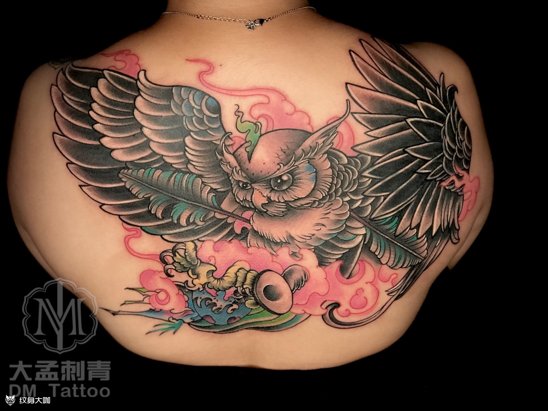 猫头鹰01遮盖_纹身图案手稿图片_大孟的纹身作品集