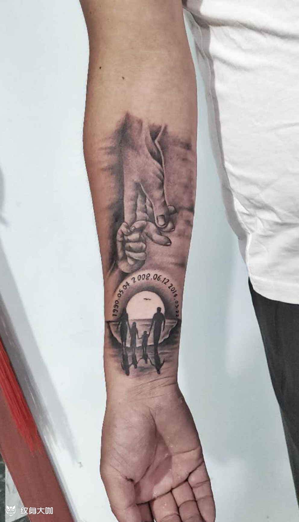 一家四口_纹身图案手稿图片_王珊珊的纹身作品集