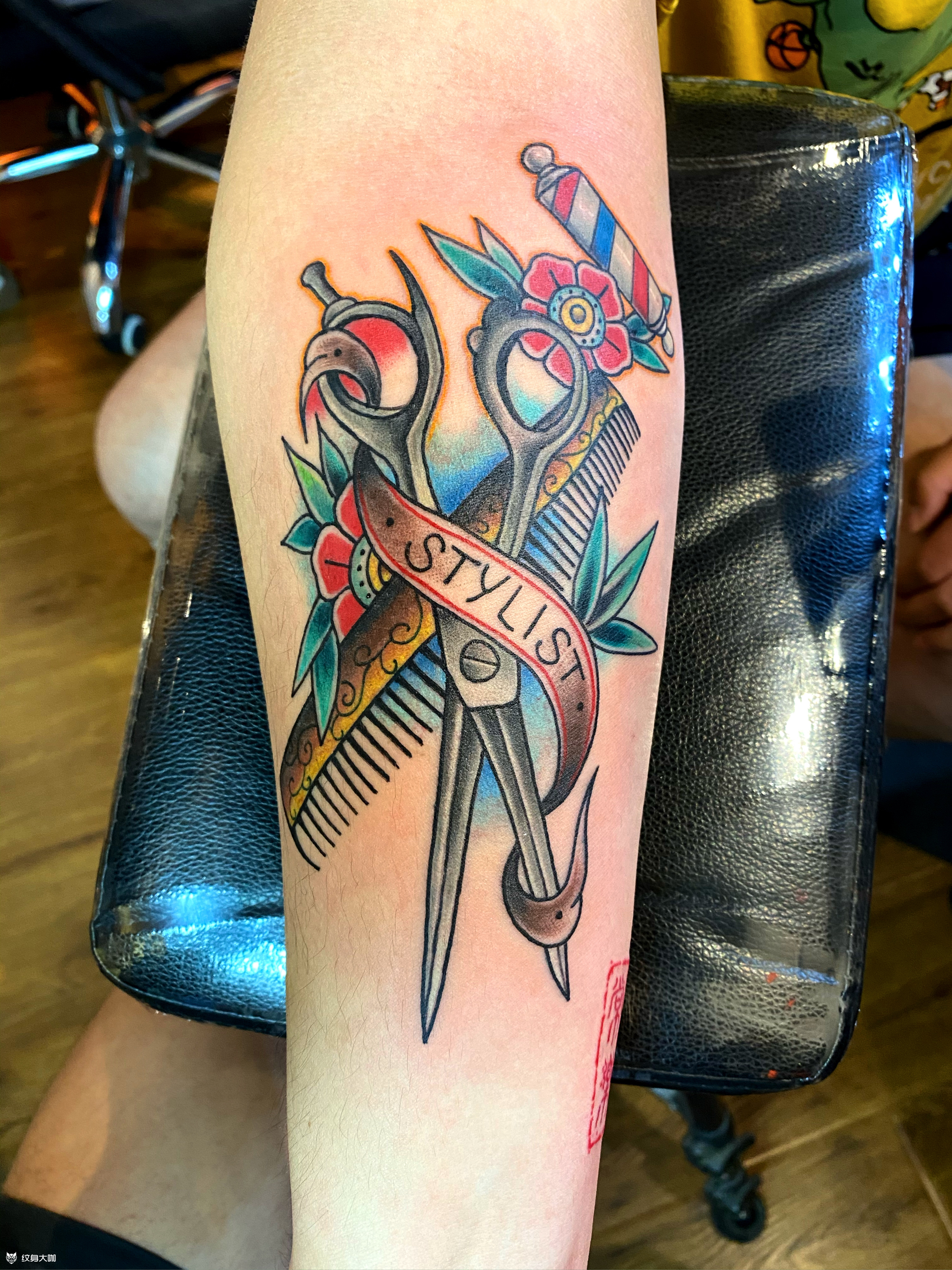 美发剪刀_纹身图案手稿图片_吴凯的纹身作品集