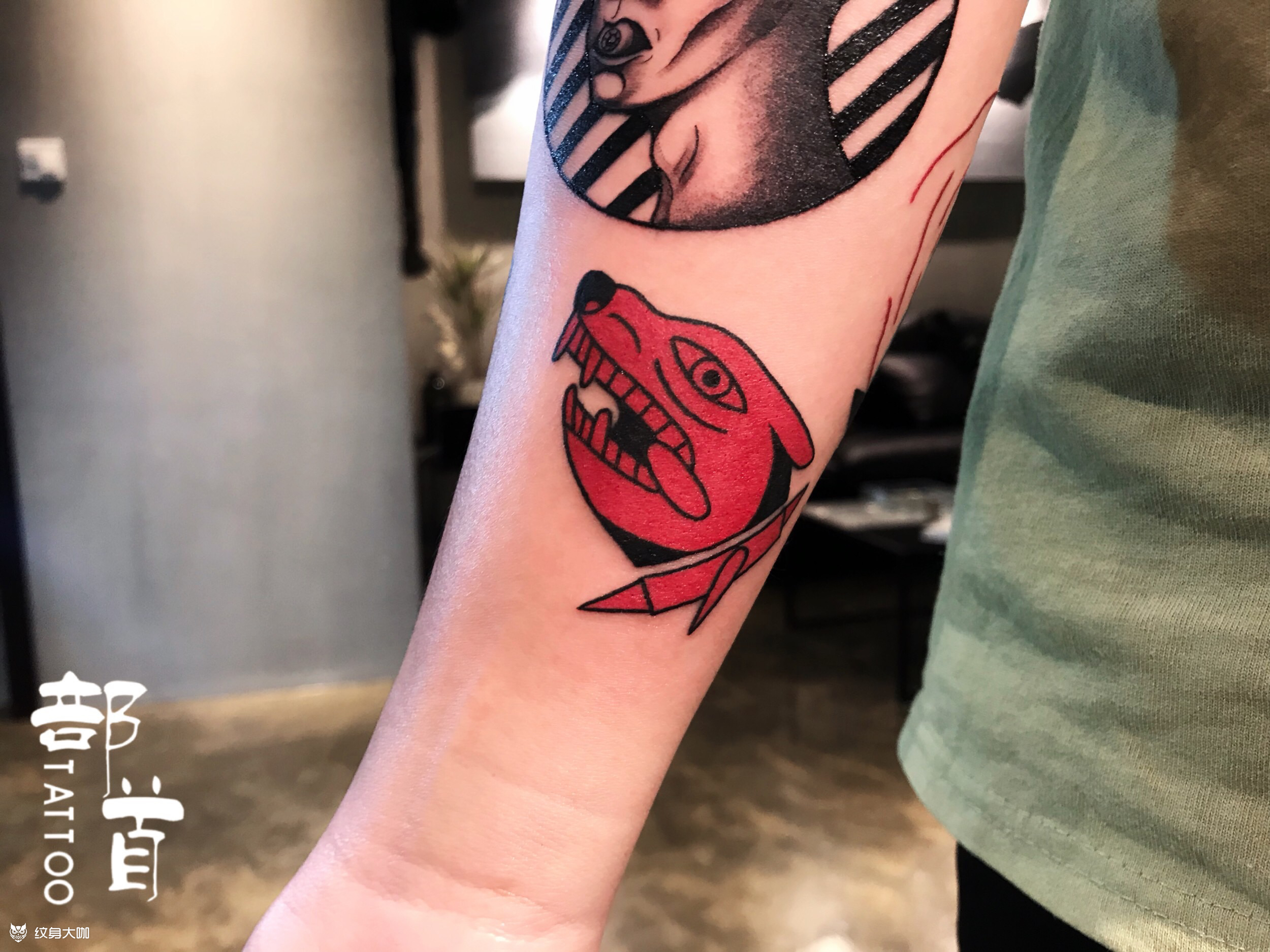 oldschool狗头_纹身图案手稿图片_bushoutattoo–小勋的纹身作品集