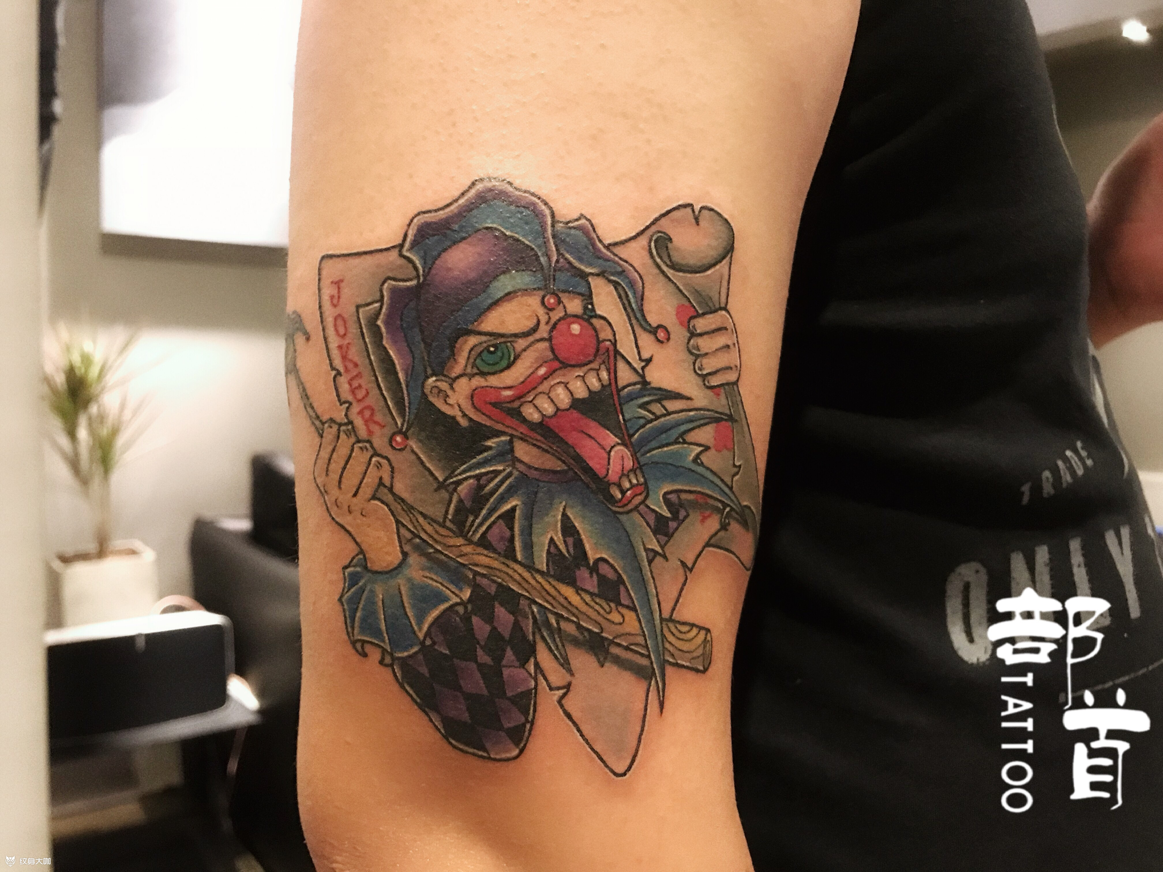 小丑扑克牌_纹身图案手稿图片_bushoutattoo–小勋的纹身作品集