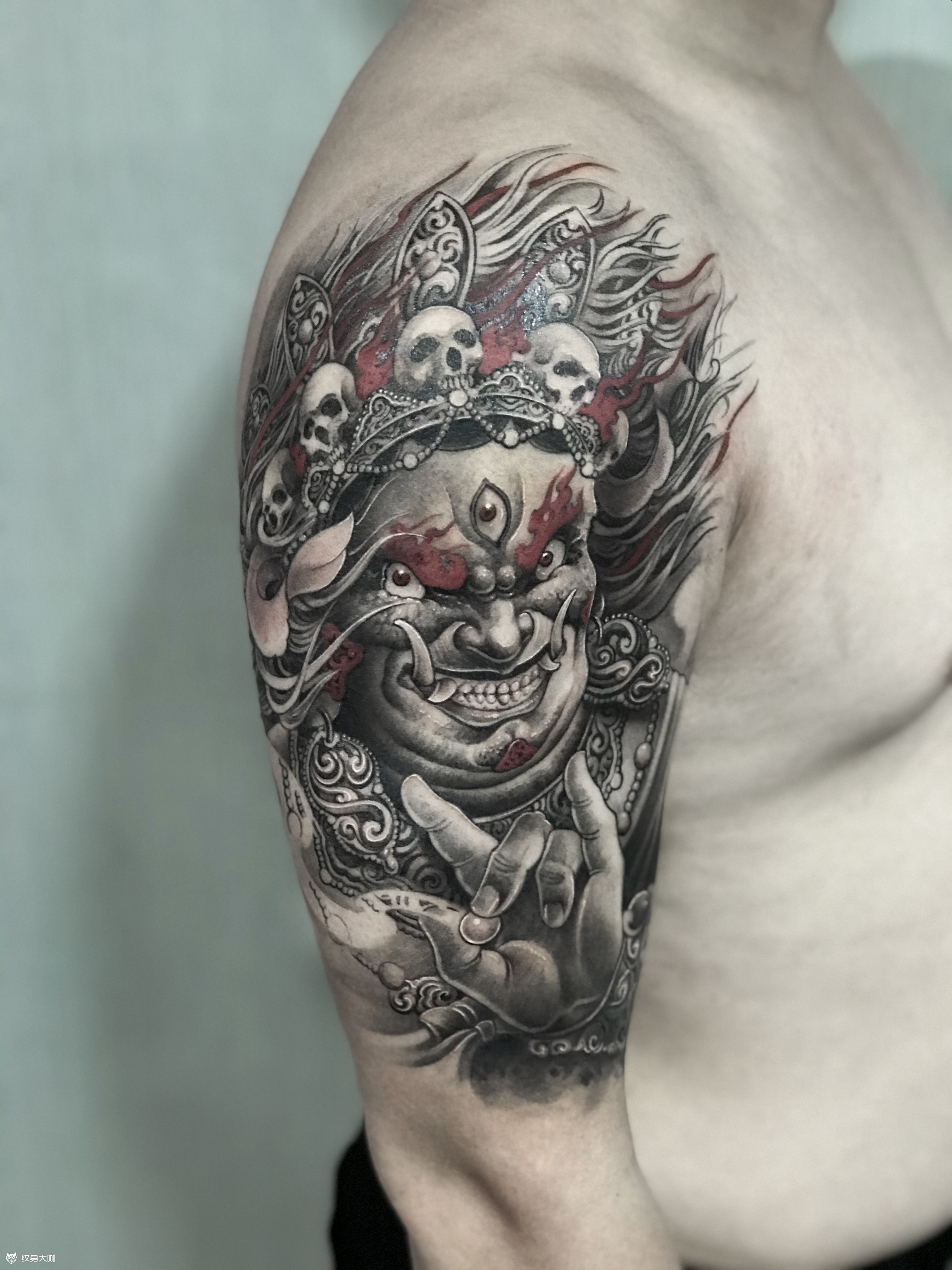 大黑天_纹身图案手稿图片_老牛的纹身作品集