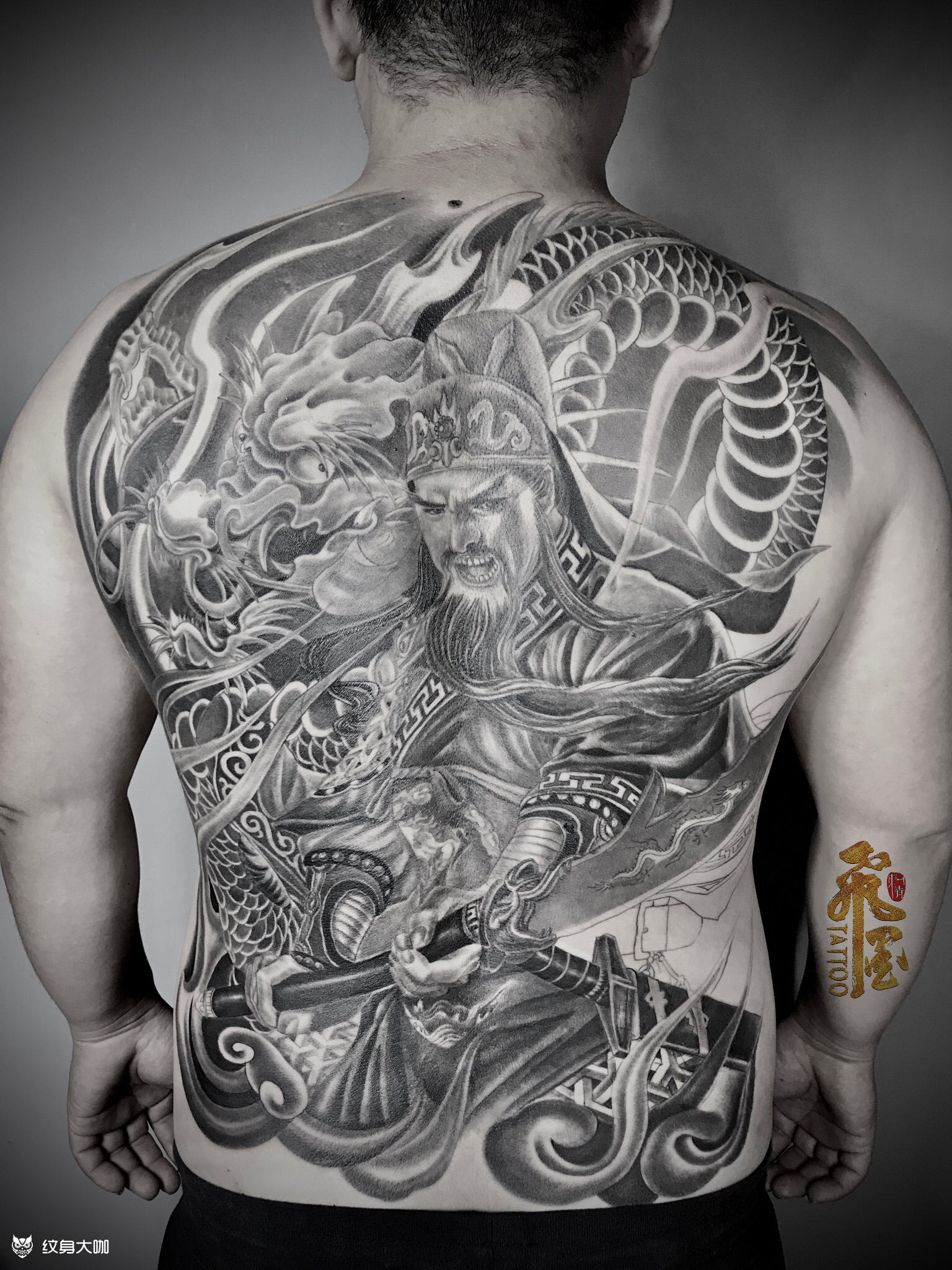背部新传统满背关公简介:奈司刺青 nicetattoota的主页微信联系店铺