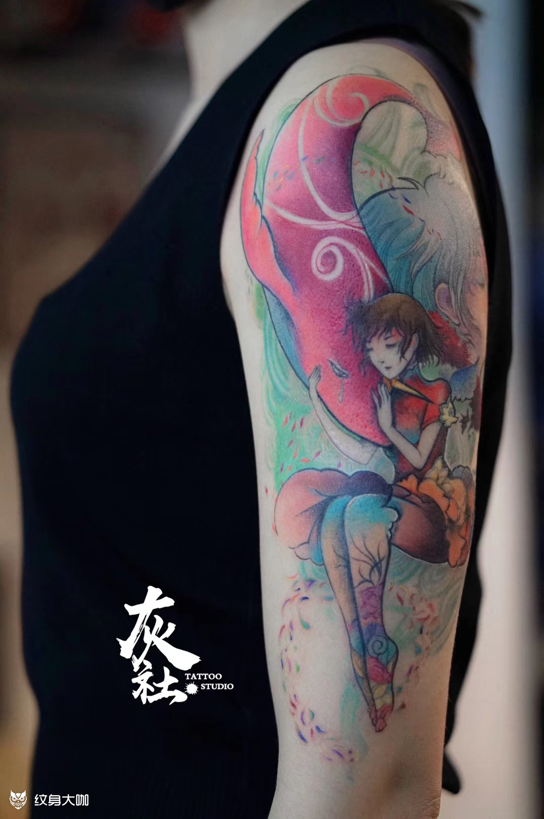 大鱼海棠_纹身图案手稿图片_贾元琳的纹身作品集