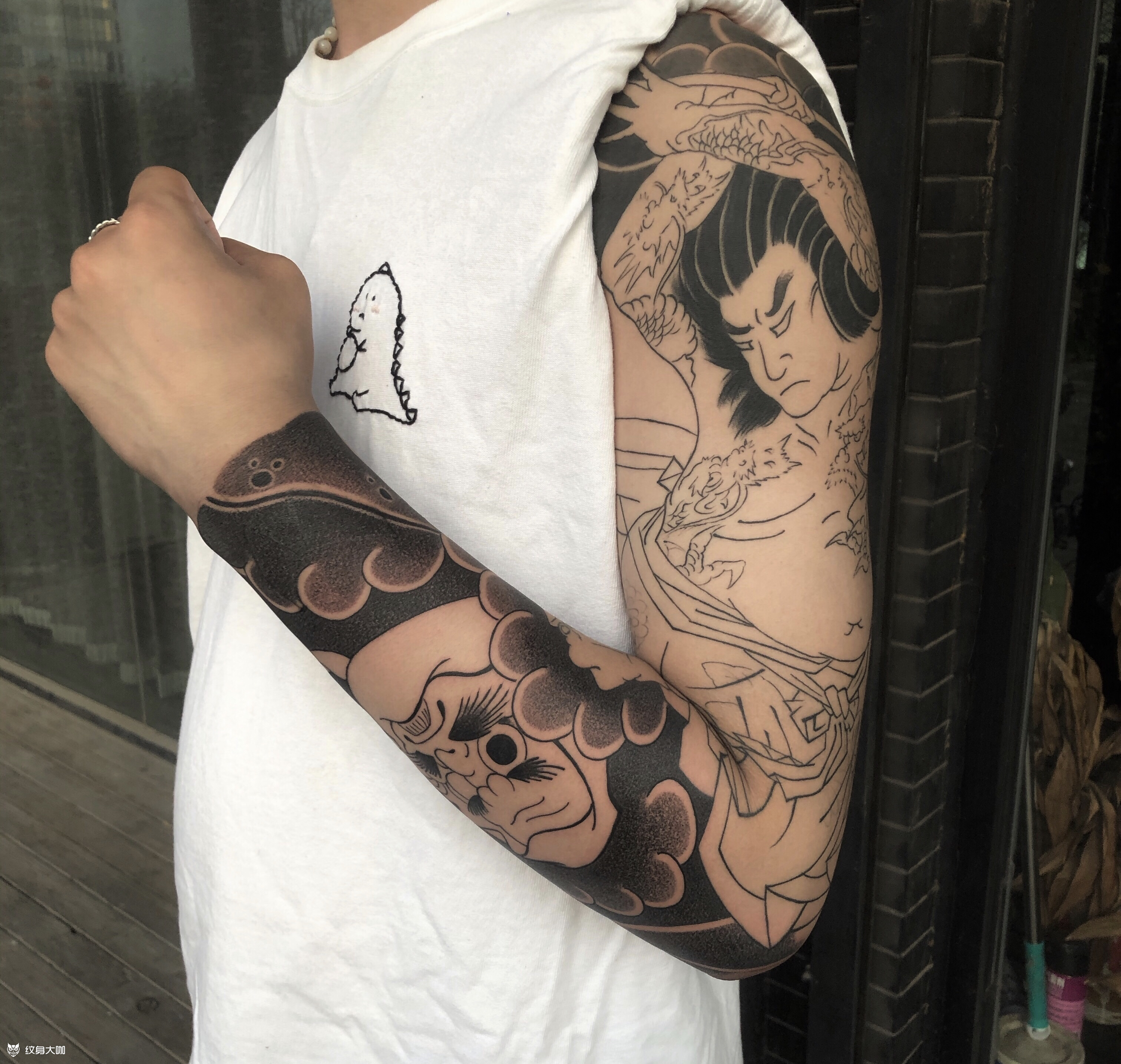 日式老传统花臂史进_纹身图案手稿图片_济南炫腾张远的纹身作品集