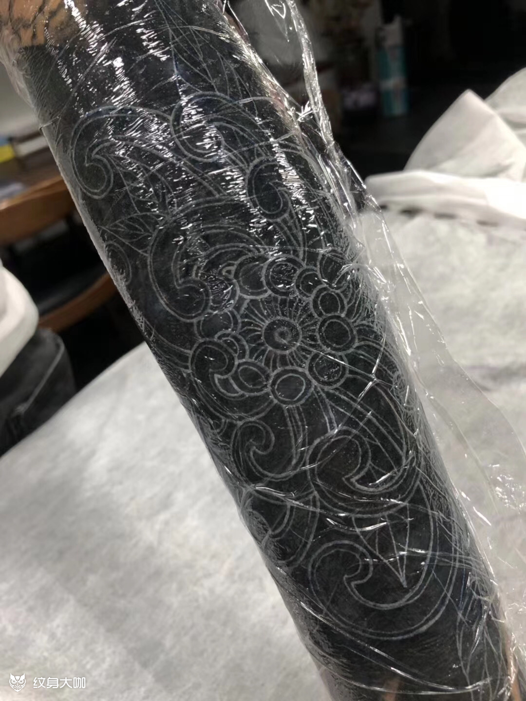 黑臂提白 _纹身图案手稿图片_谛吾的纹身作品集