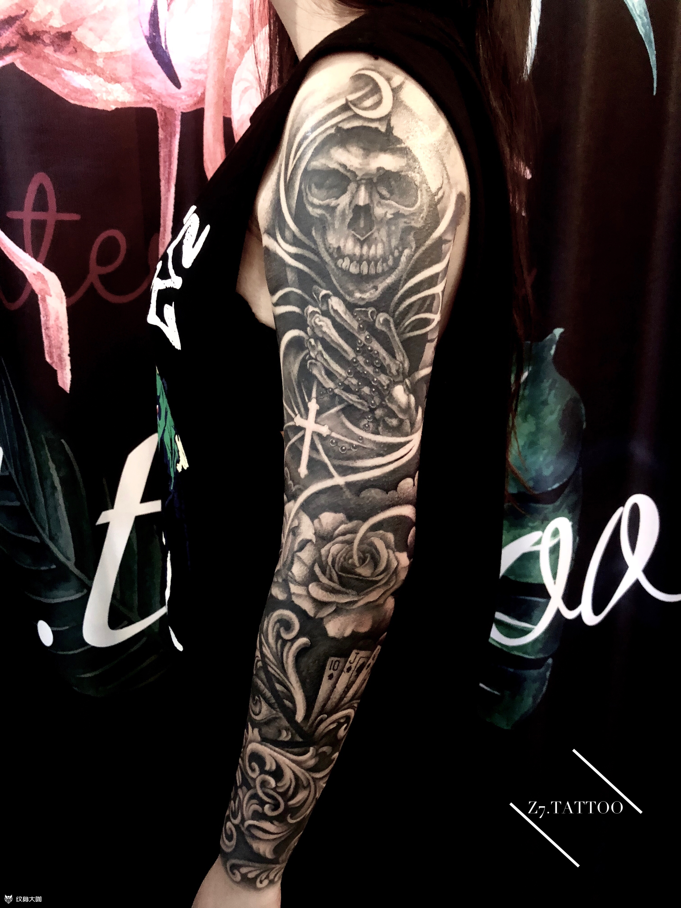 欧美花臂_纹身图案手稿图片_椰子的纹身作品集