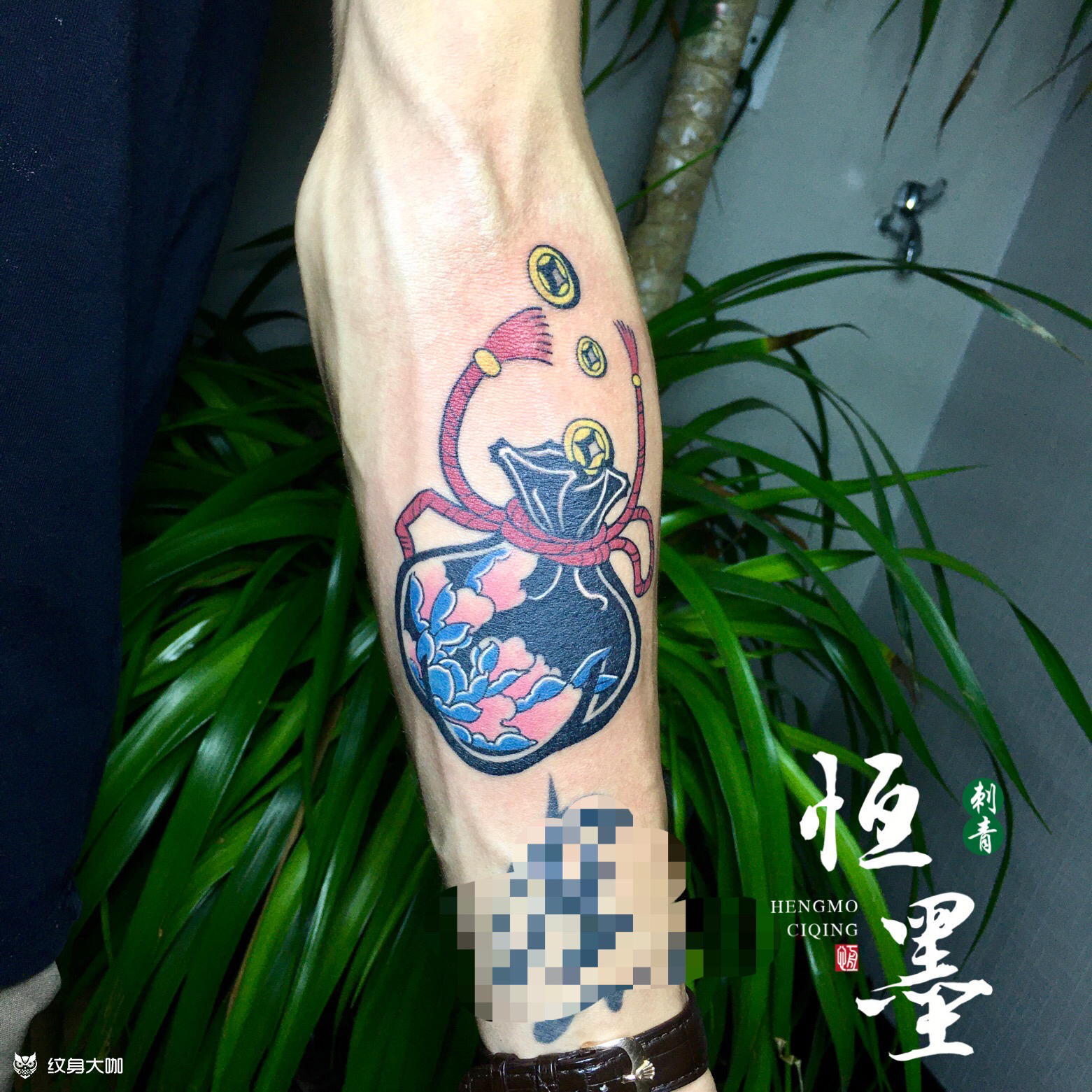 钱袋90_纹身图案手稿图片_ 丹的纹身作品集