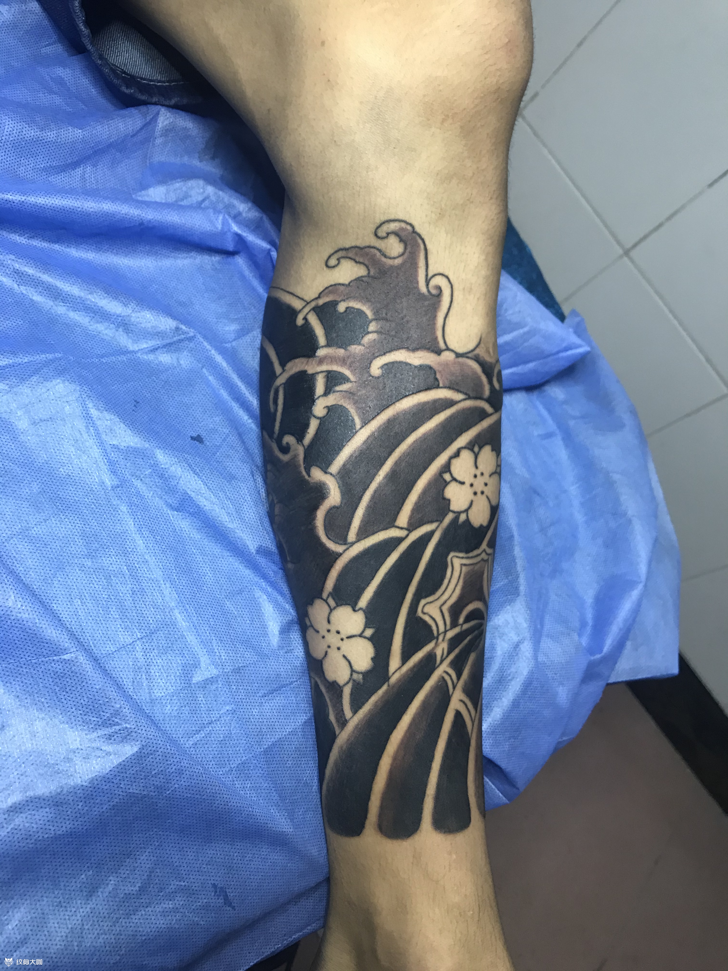 传统水浪雾面_纹身图案手稿图片_墨玉tattoo·王的纹身作品集