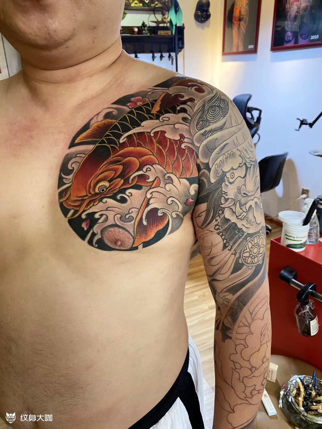 半甲_纹身图案手稿图片_针雅纹艺的纹身作品集