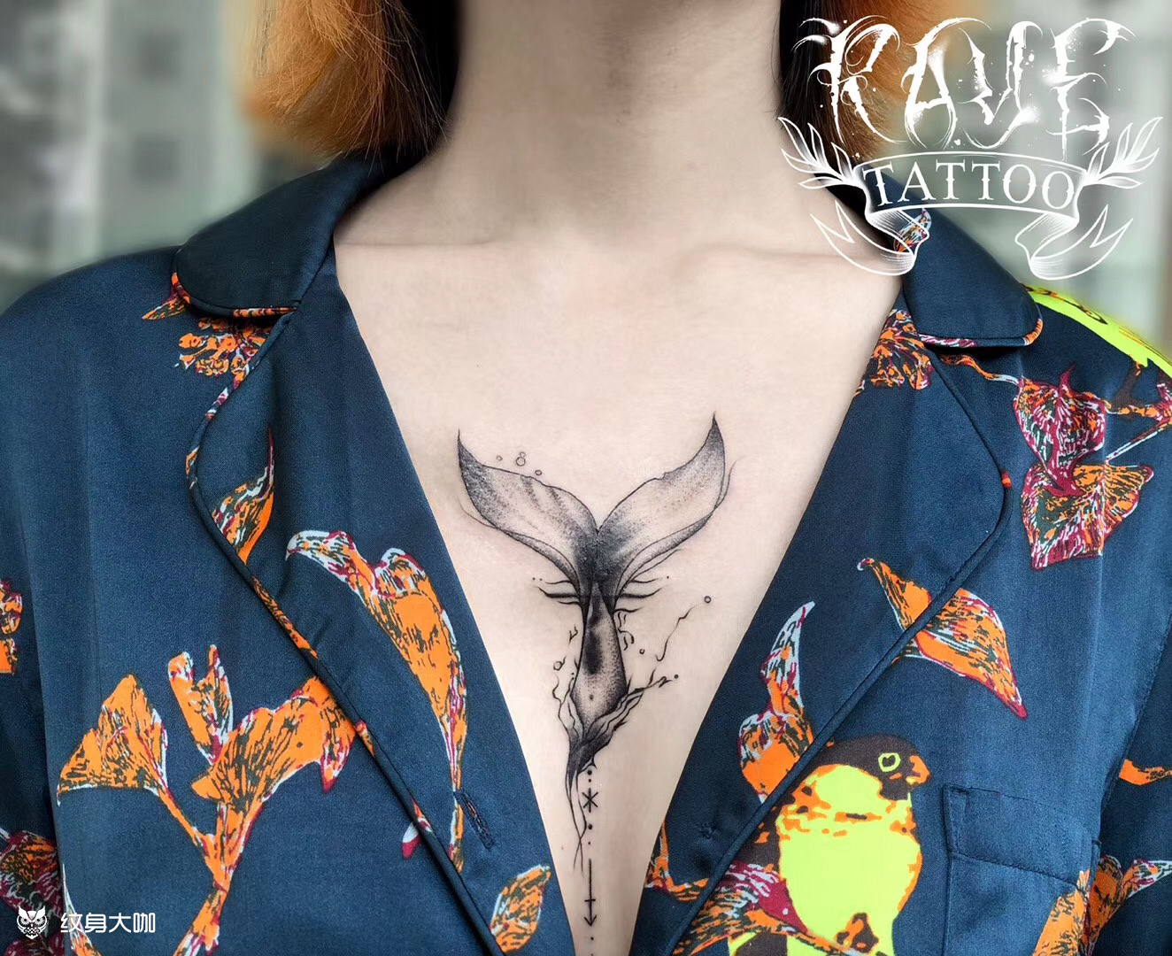 鲸落(遮盖)_纹身图案手稿图片_raye 瑞哥的纹身作品集