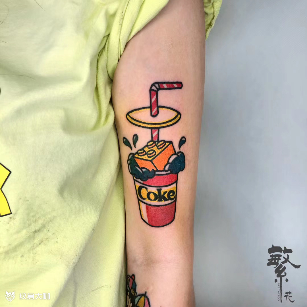 卡通花臂拼接_紋身圖案手稿圖片_繁花tattoo飛虎的紋身作品集