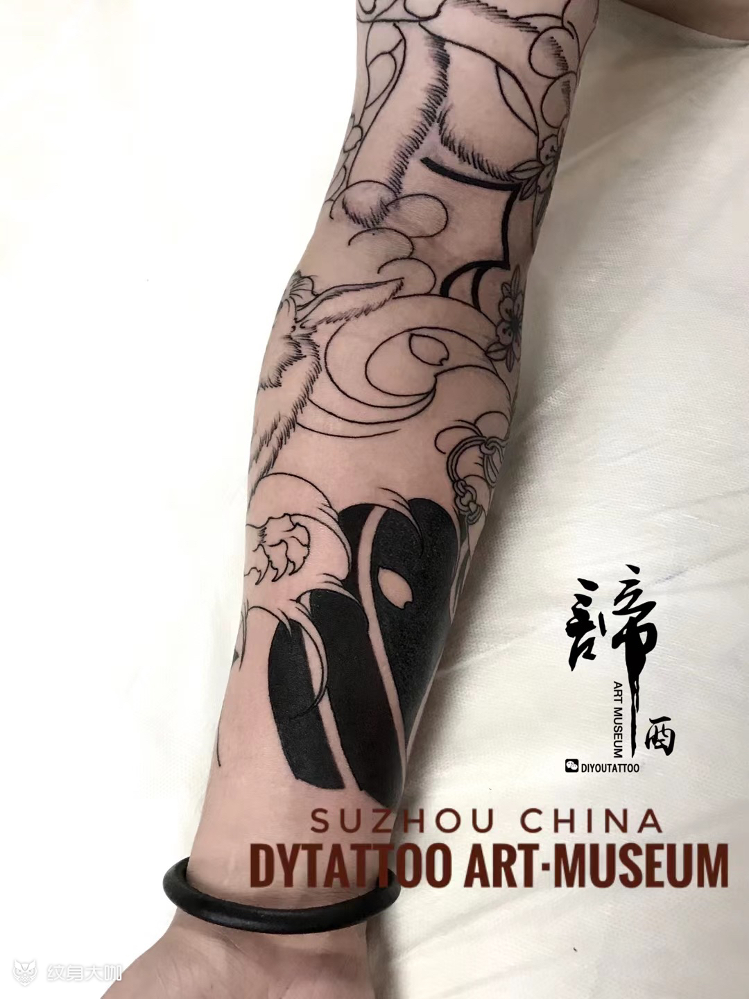 花臂《生首九尾狐花臂》感谢_纹身吧社区 - 纹身大咖