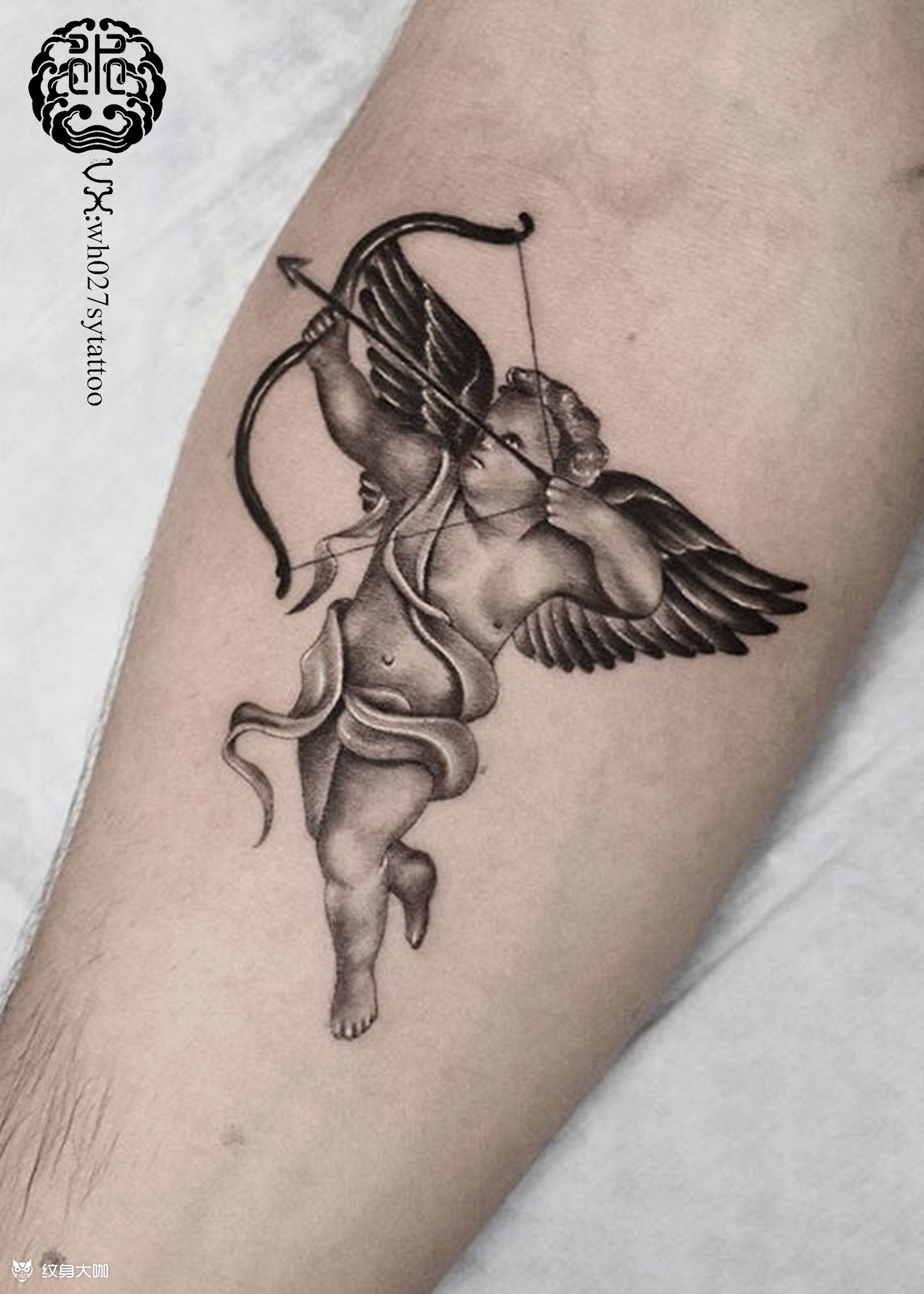 丘比特_纹身图案手稿图片_水异的纹身作品集