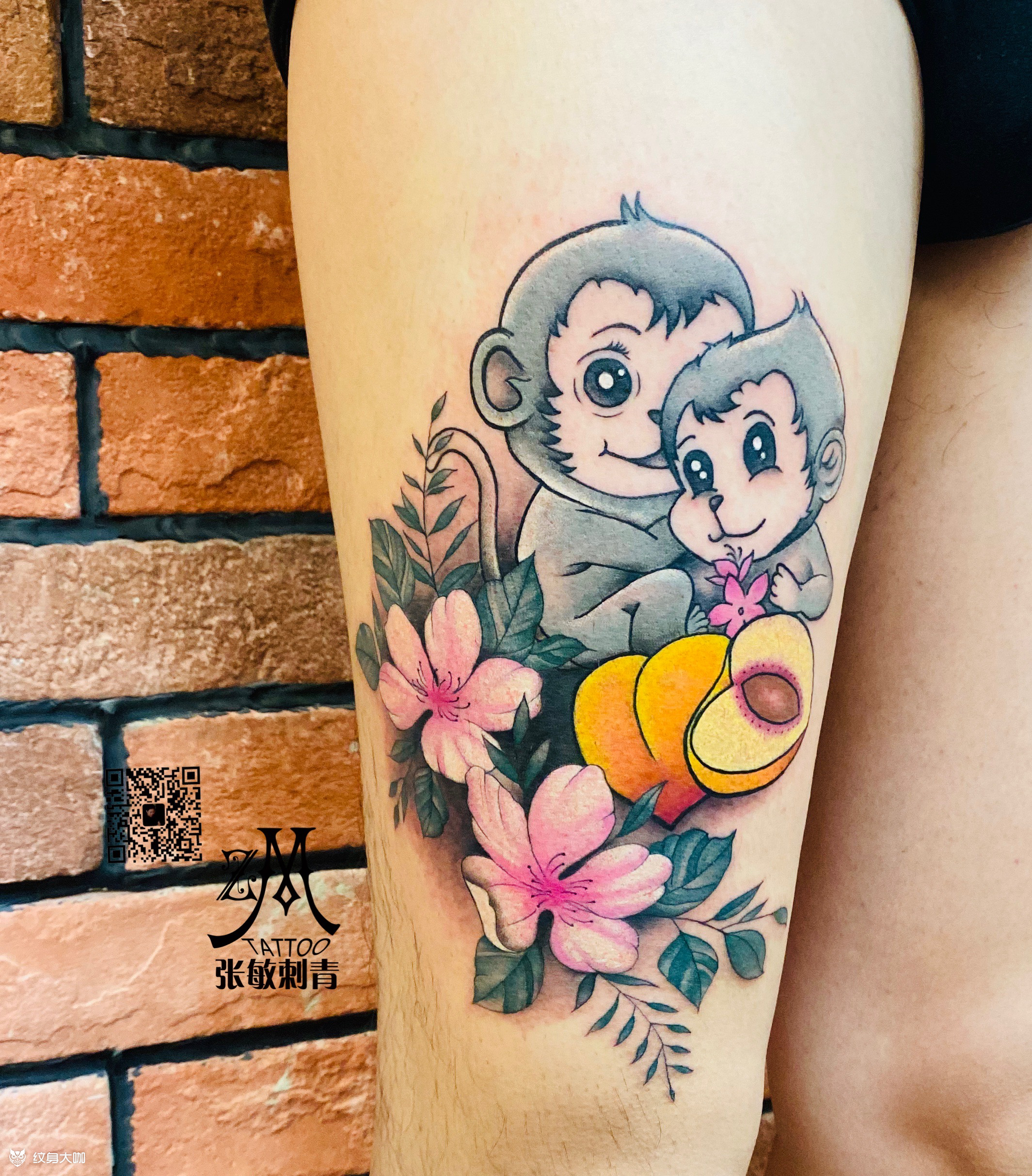 猴子_纹身图案手稿图片_张敏的纹身作品集