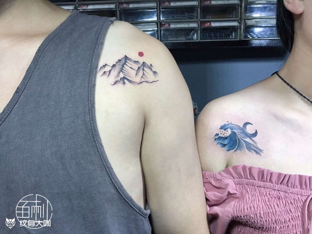 山与海_纹身图案手稿图片_大于(回不了私信)的纹身作品集