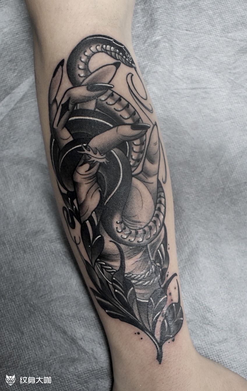盘蛇_纹身图案手稿图片_磊哥的纹身作品集